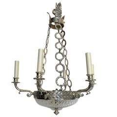 Silver Plated French Empire Chandelier