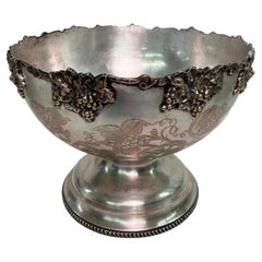 Antique Silver Plated Grape Motif Champagne/Punch Bowl