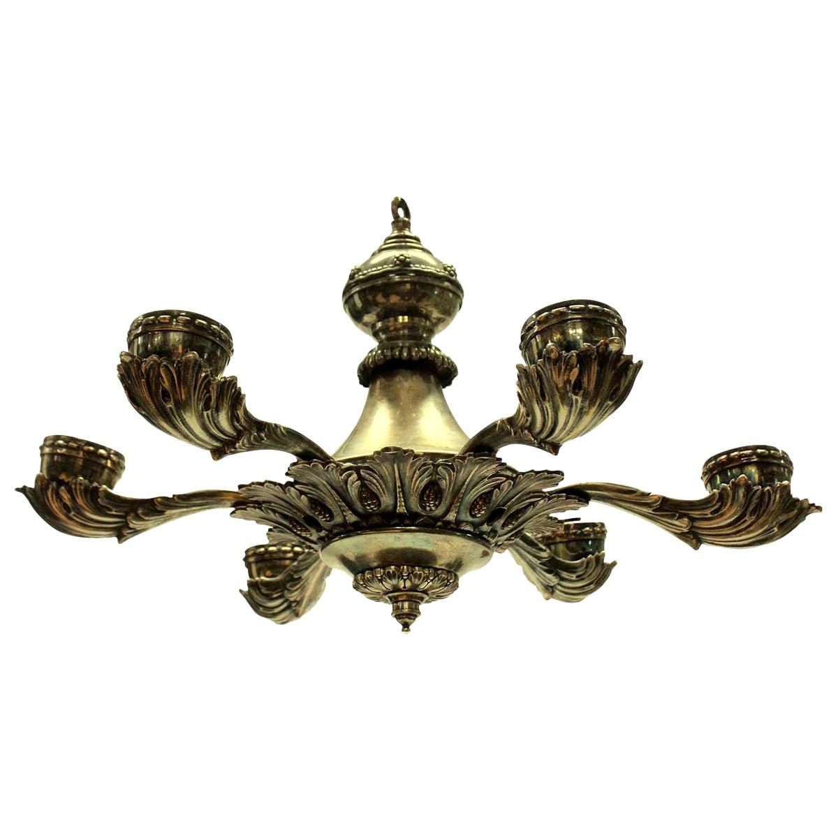 Silver Plated Greek Revival Chandelier