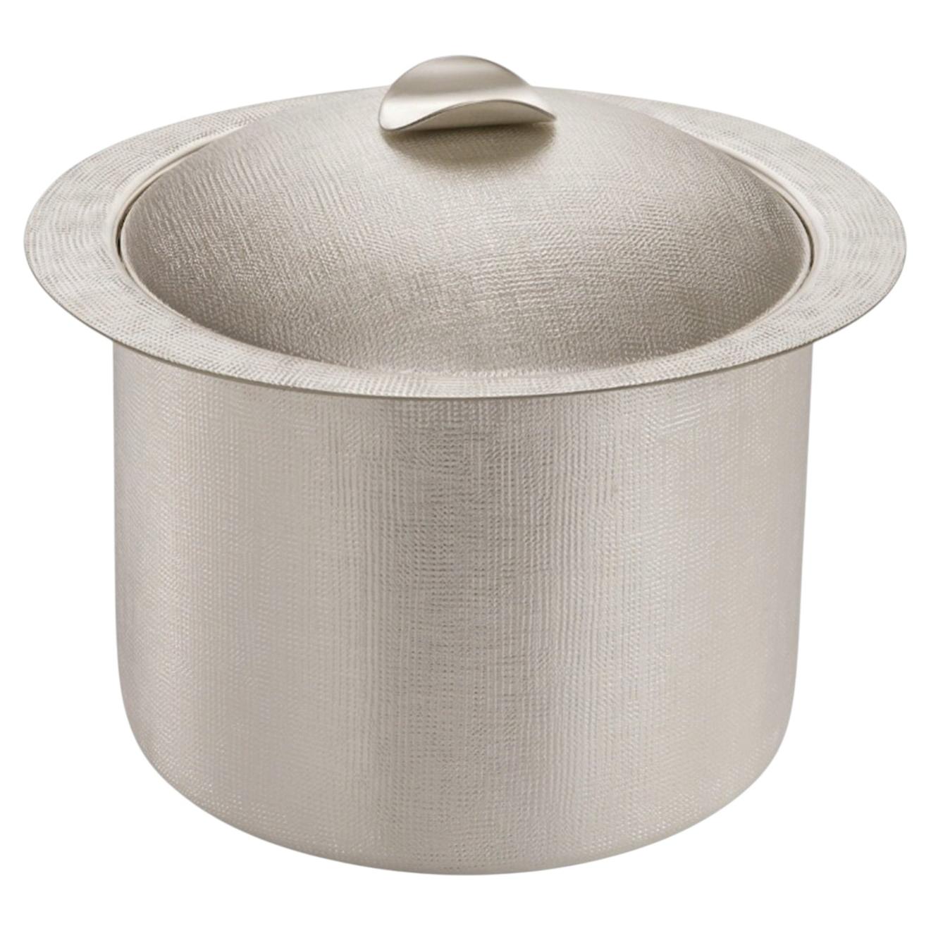 Silver-Plated Hammered Thermal Ice Bucket For Sale