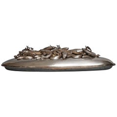 Silver Plated Hand-Hammered Franco Lagini Mussel-Fish Platter