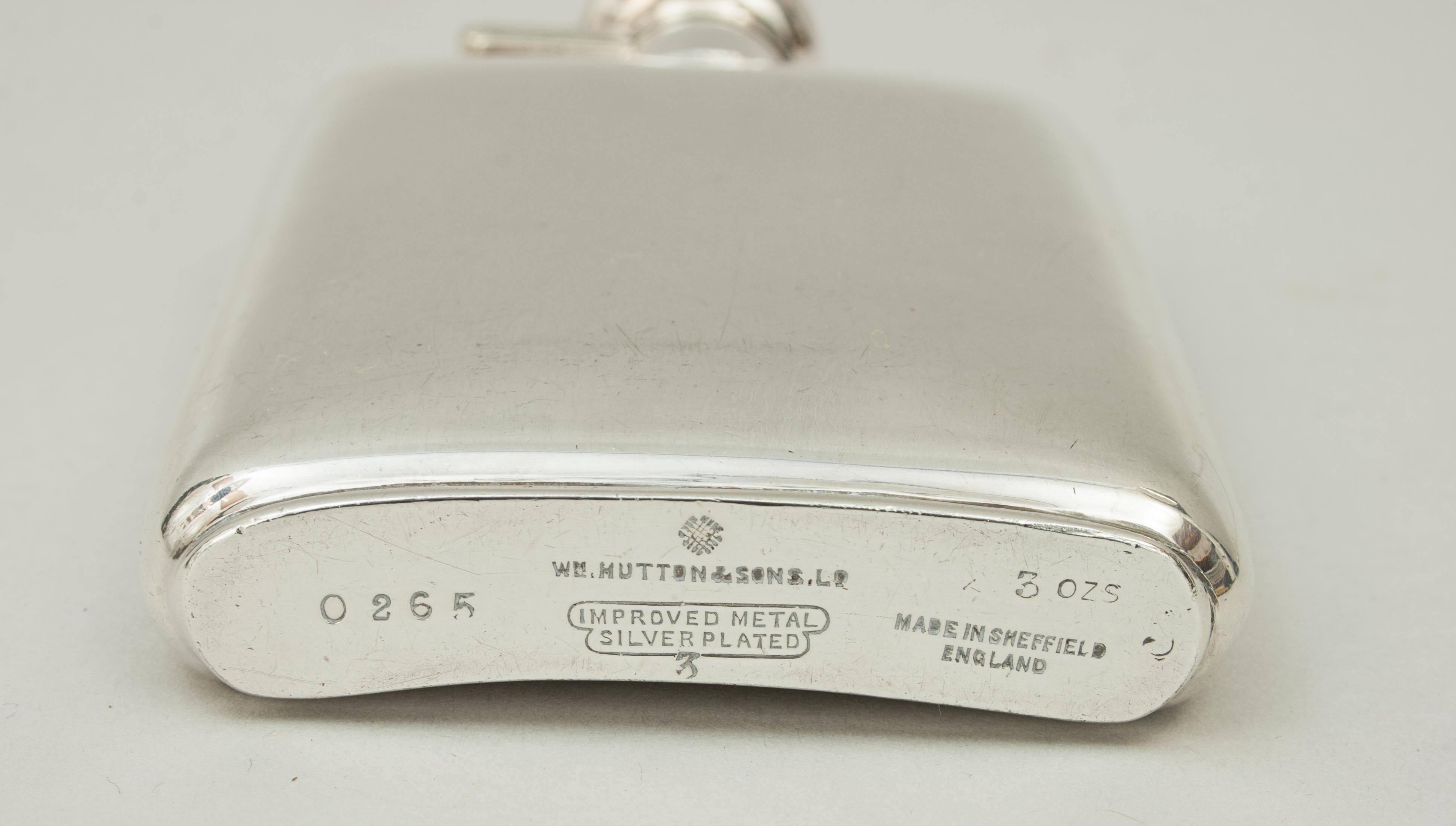 Silver Plated Hip Flask, William Hutton & Sons In Good Condition In Oxfordshire, GB