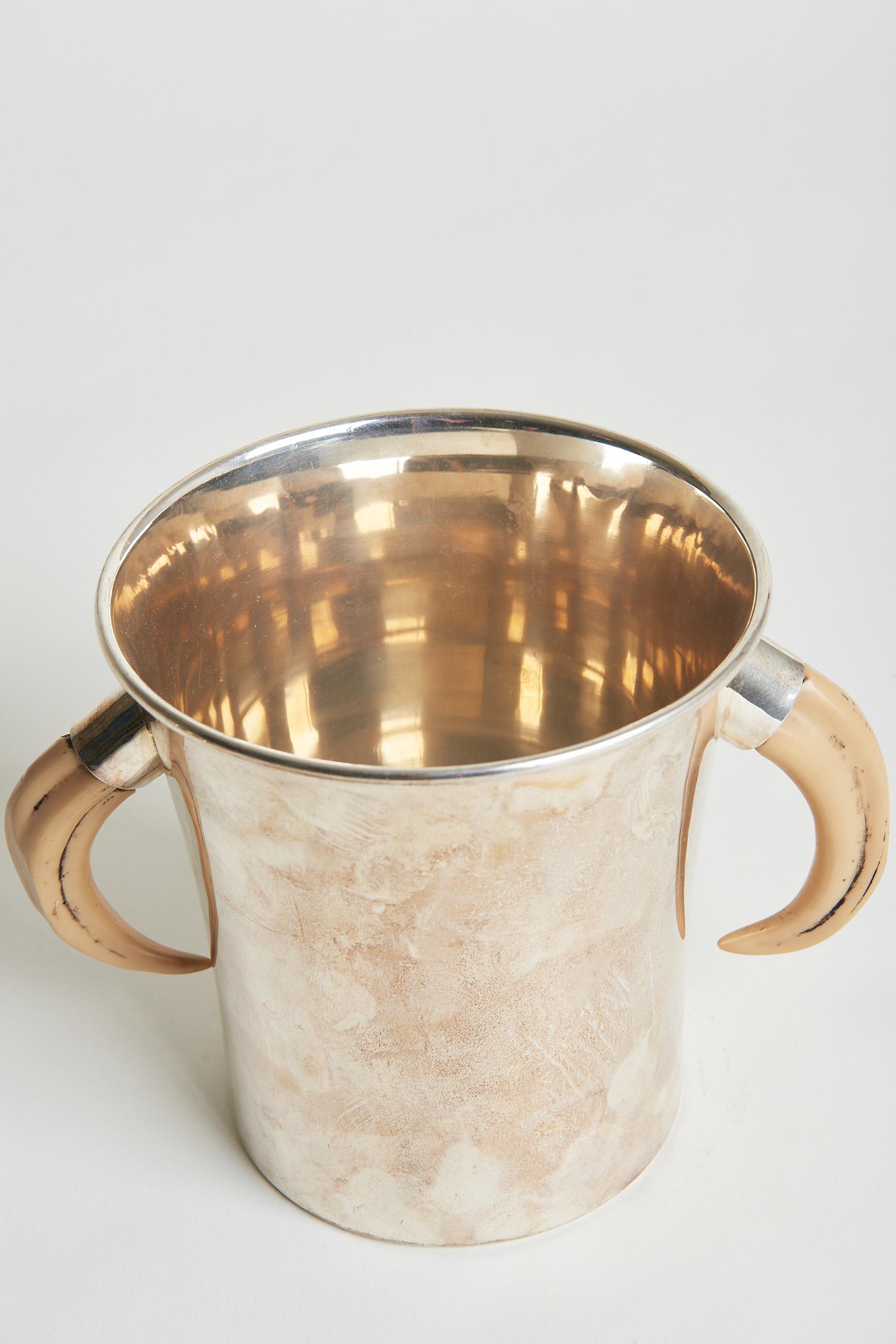 20th Century Silver Plated Horn Champagne Cooler
