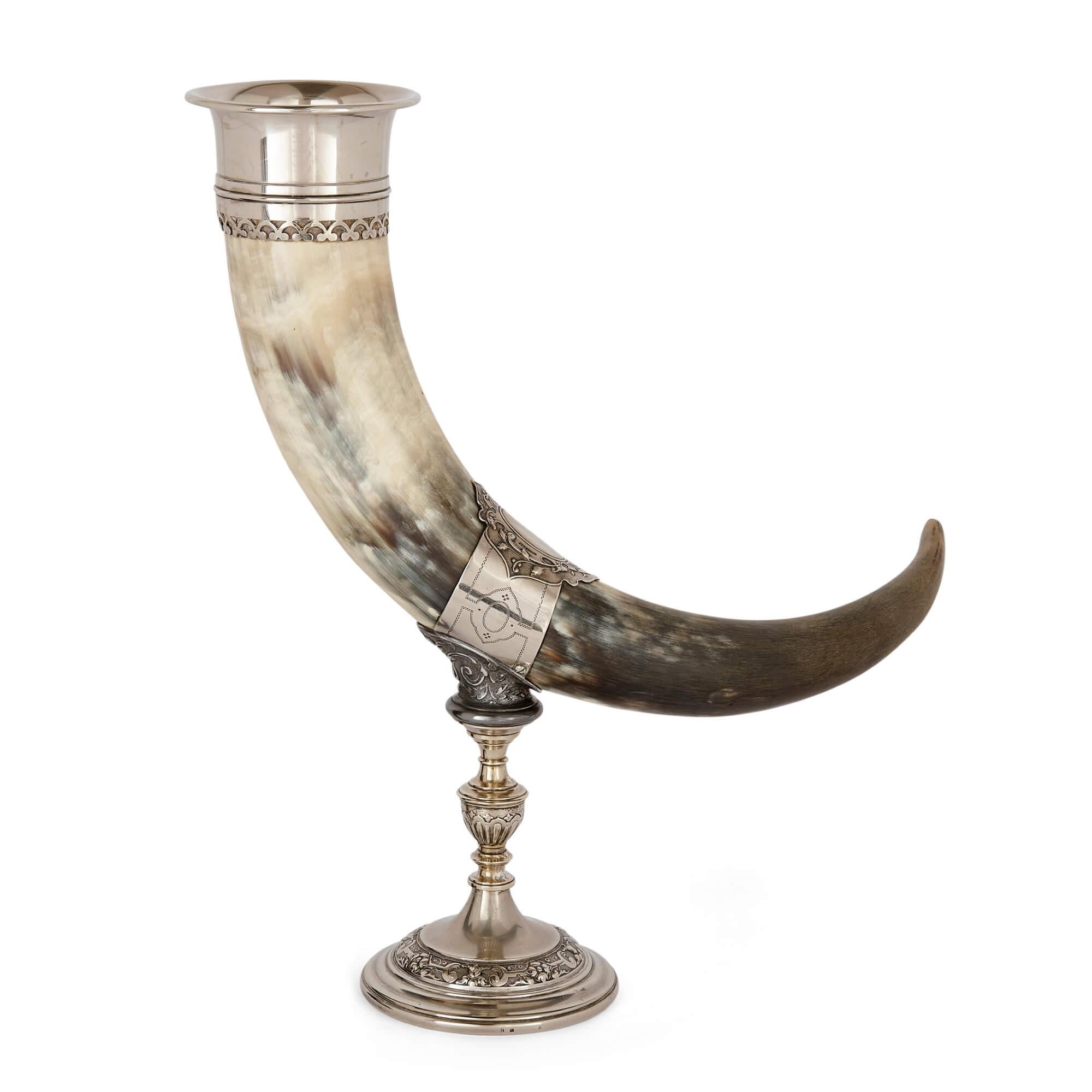 Modern Silver plated horn cornucopia vase by WMF, German Early 20th Century