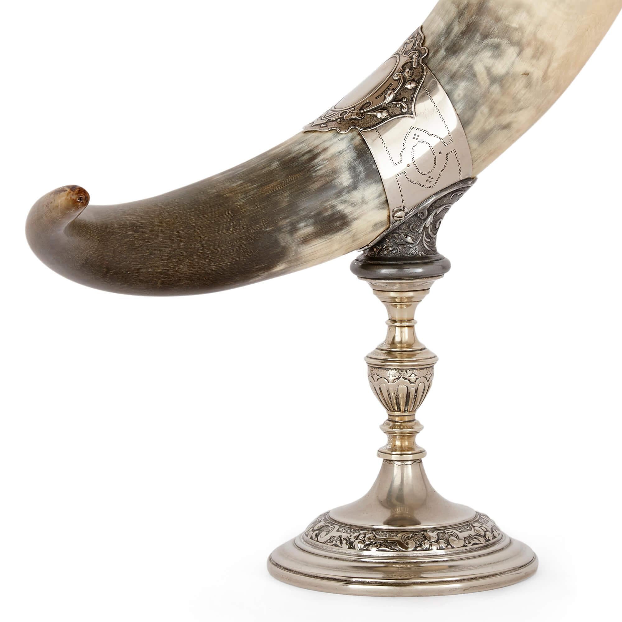 Silver plated horn cornucopia vase by WMF, German Early 20th Century In Good Condition In London, GB