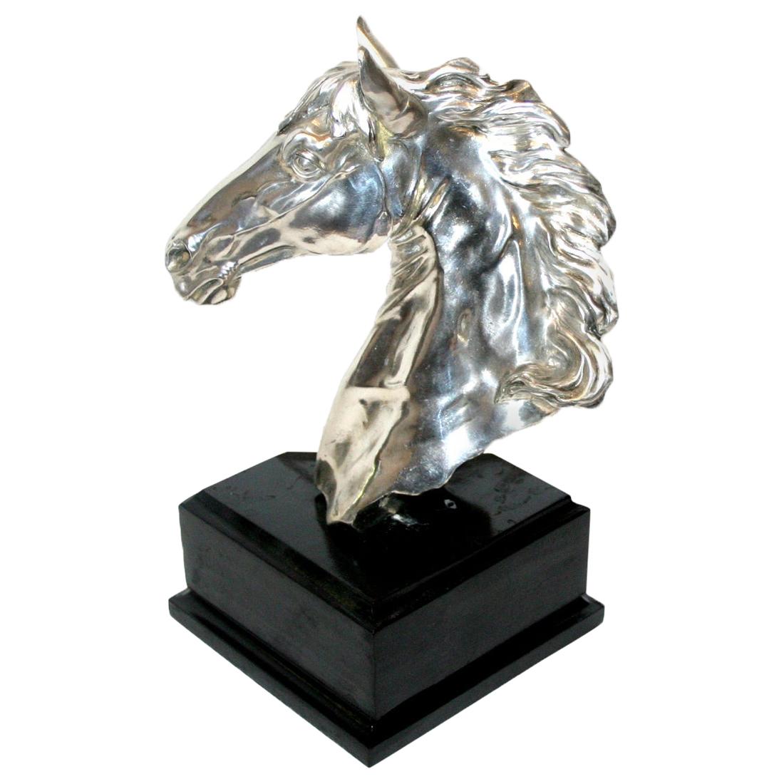 Silver Plated Horse Bust For Sale