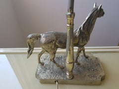 Vintage Silver Plated Horse Table Lamps, 1960-1970