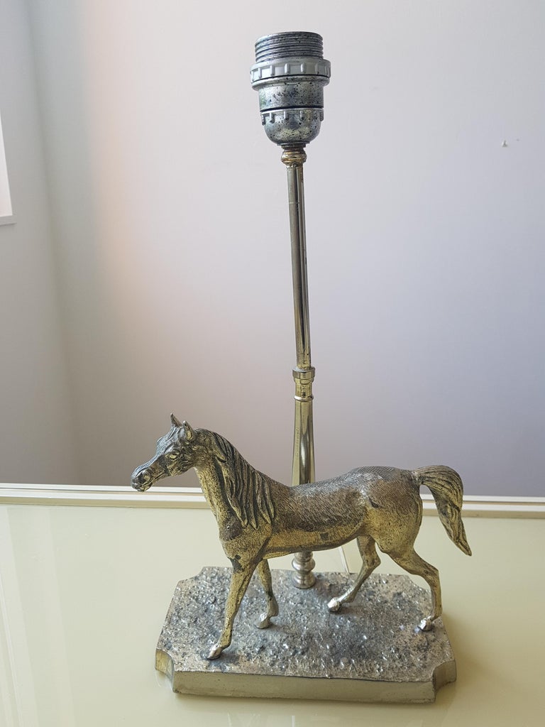 Vintage Silver Plated Horse Table Lamps, 19601970 For Sale at 1stDibs