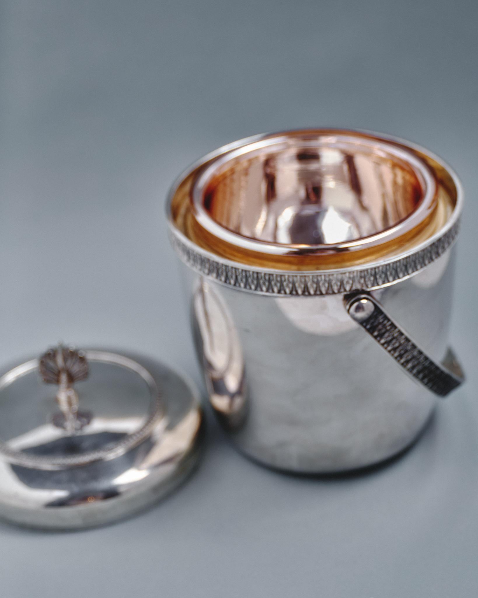Silver Plate Silver-plated ice bucket, 1950s For Sale