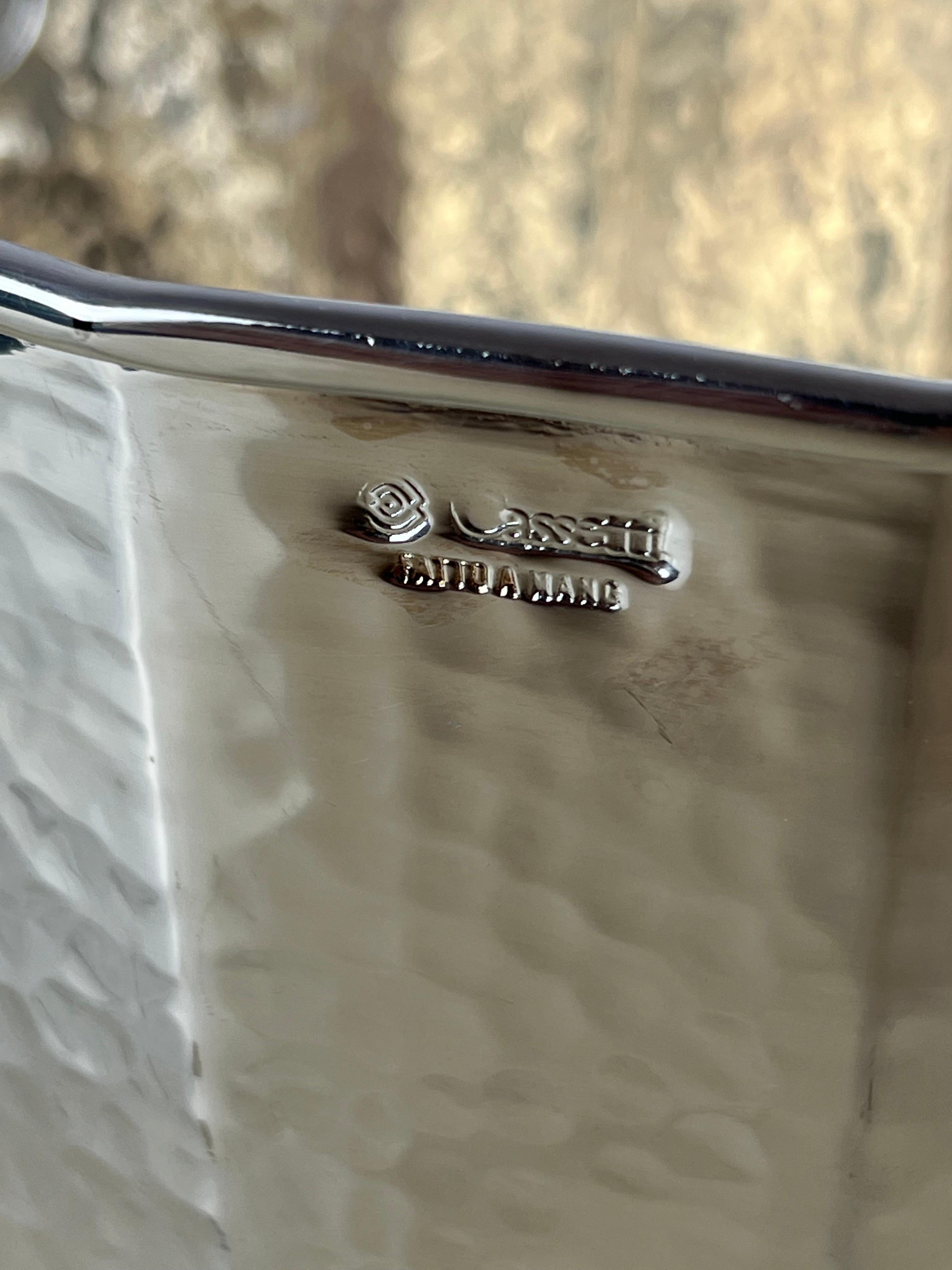 italien Seau à glace en métal argenté Cassetti, fabriqué en Italie, années 1980 en vente