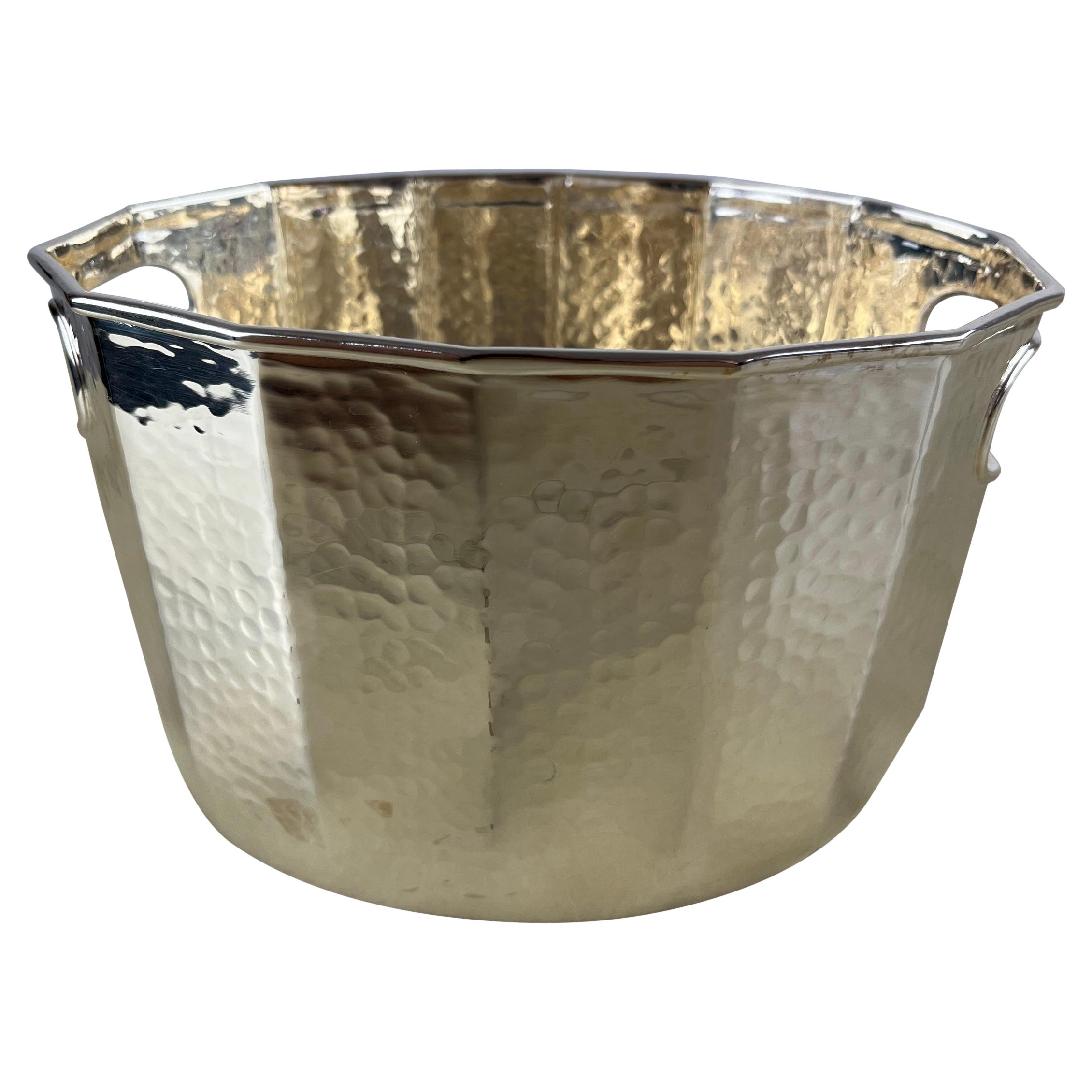 Secchiello per ghiaccio placcato in argento di Cassetti, made in Italy, anni '80