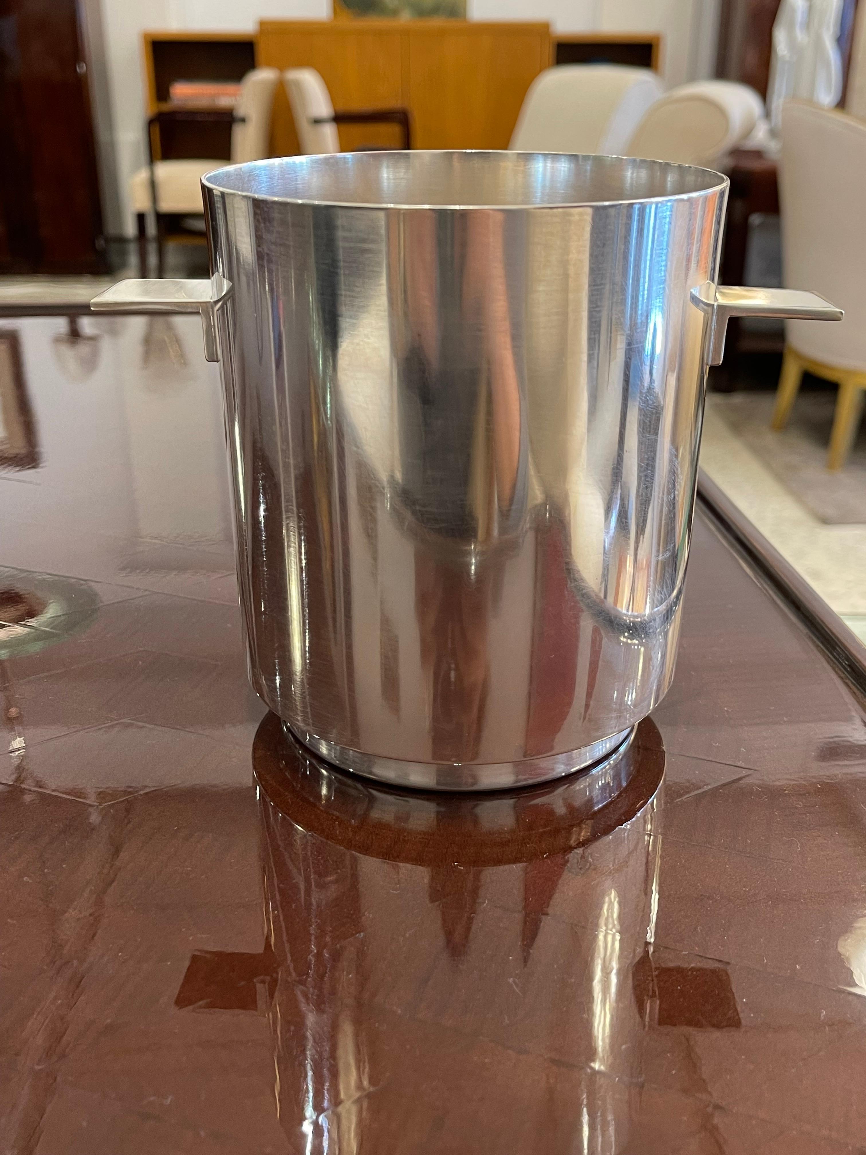 French Mid-Century Silver Plated Ice Bucket by Christofle For Sale