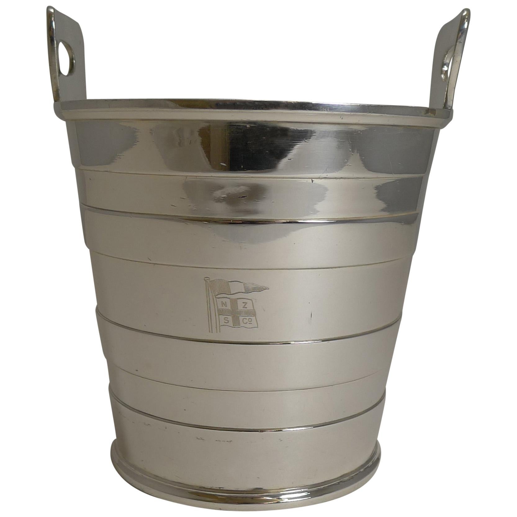 Silver Plated Ice Bucket by Mappin and Webb, New Zealand Shipping Co.