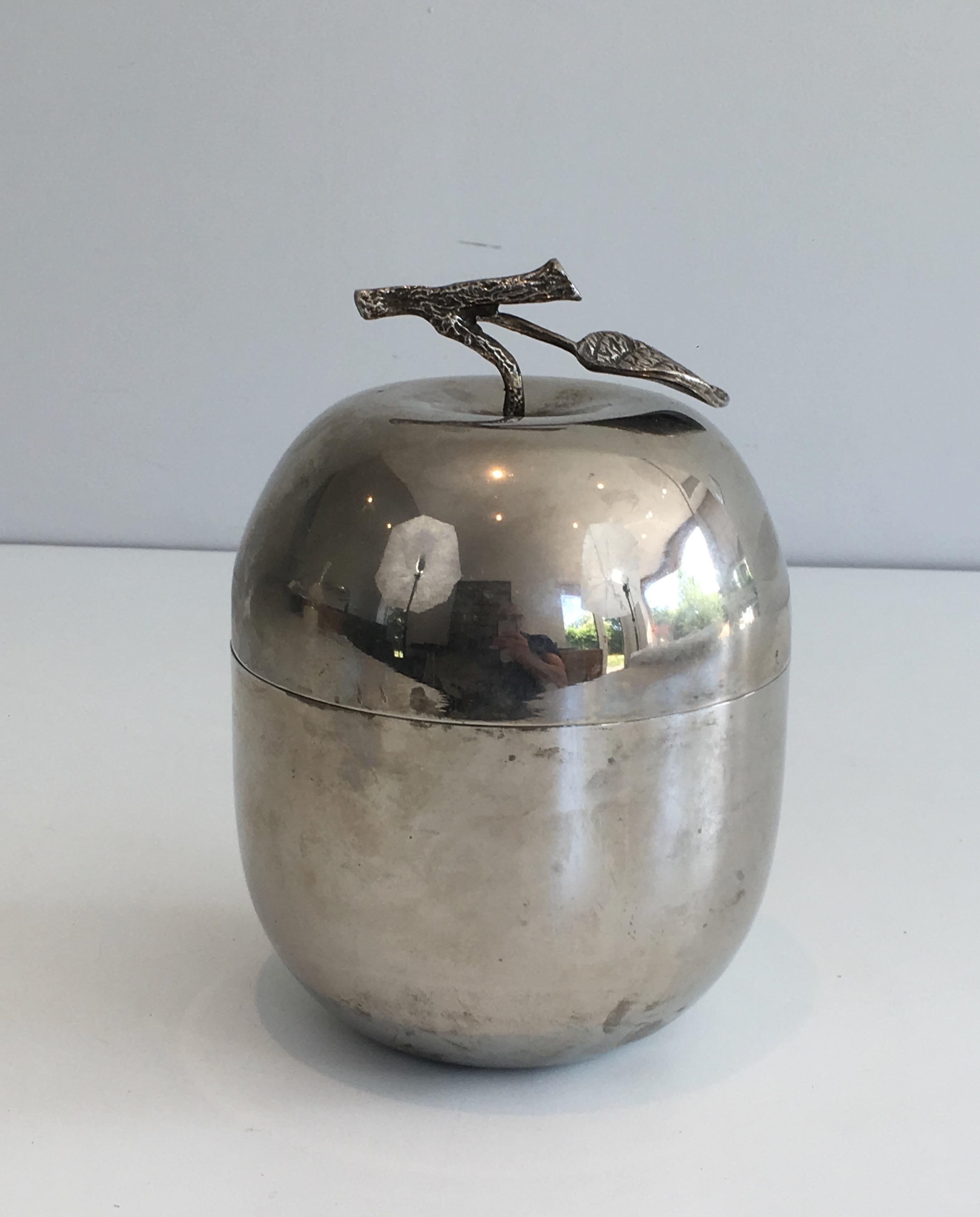 Silver Plated Ice Bucket Showing an Apple, French, circa 1970 3