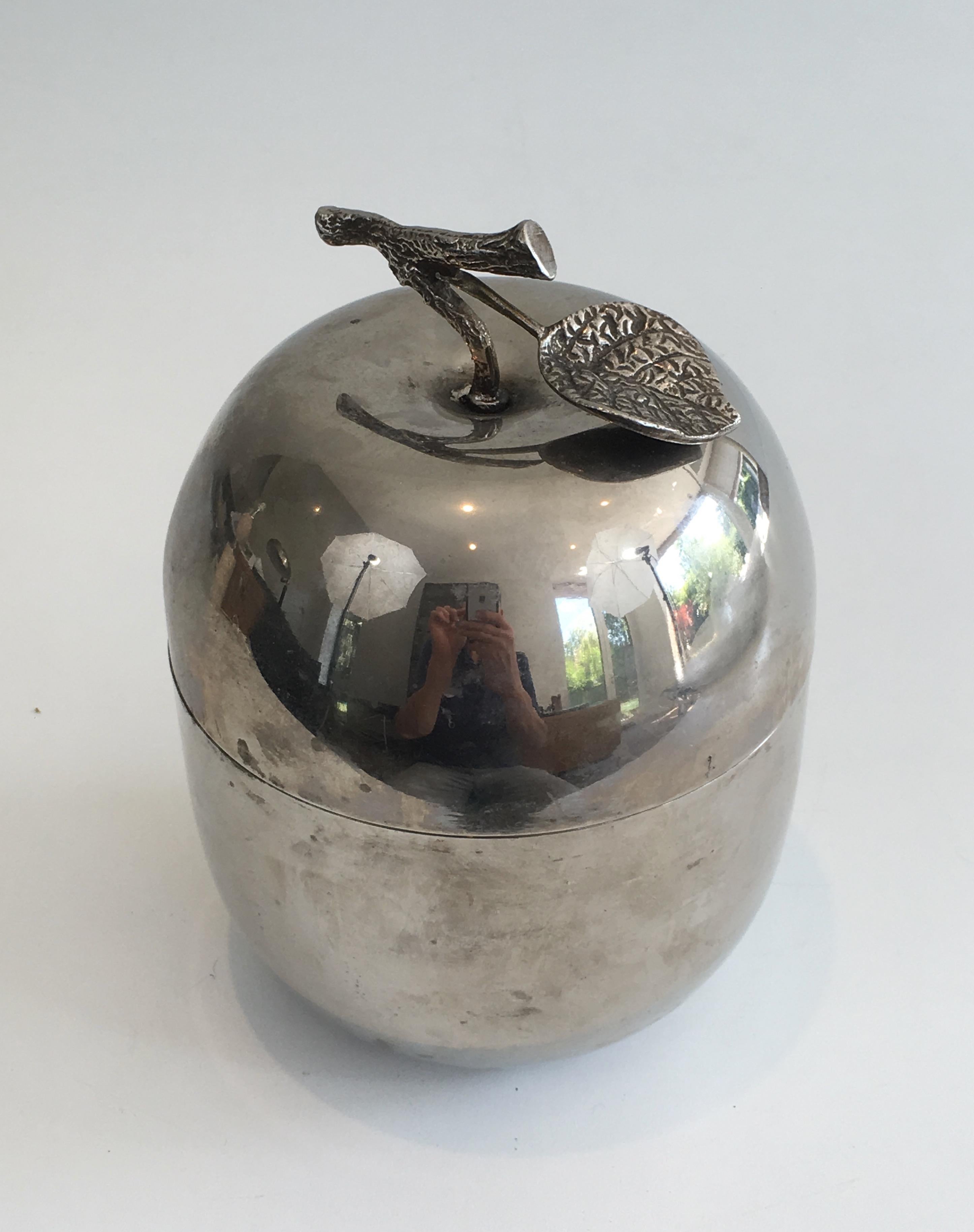 Silver Plated Ice Bucket Showing an Apple, French, circa 1970 4