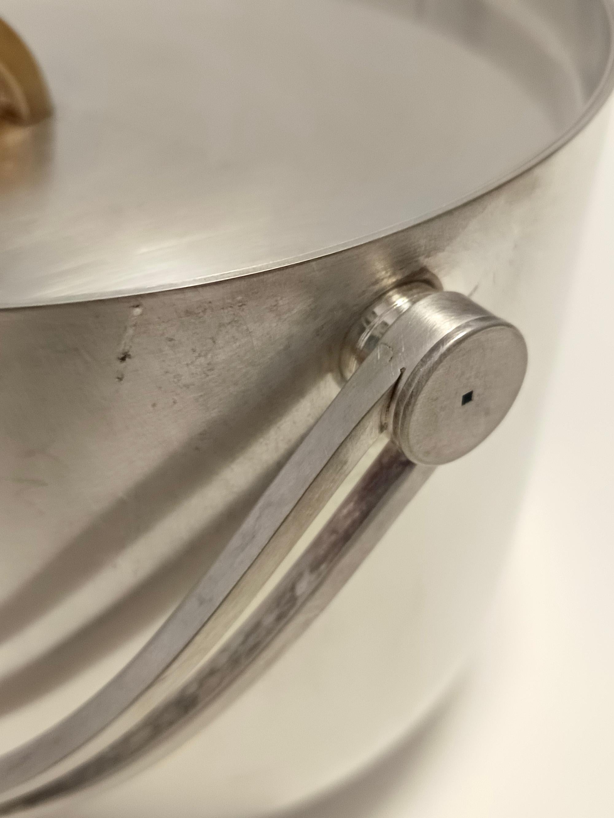 Silver Plated Ice Bucket / Wine Cooler by Ambrogio Pozzi for Padova Argenti For Sale 4