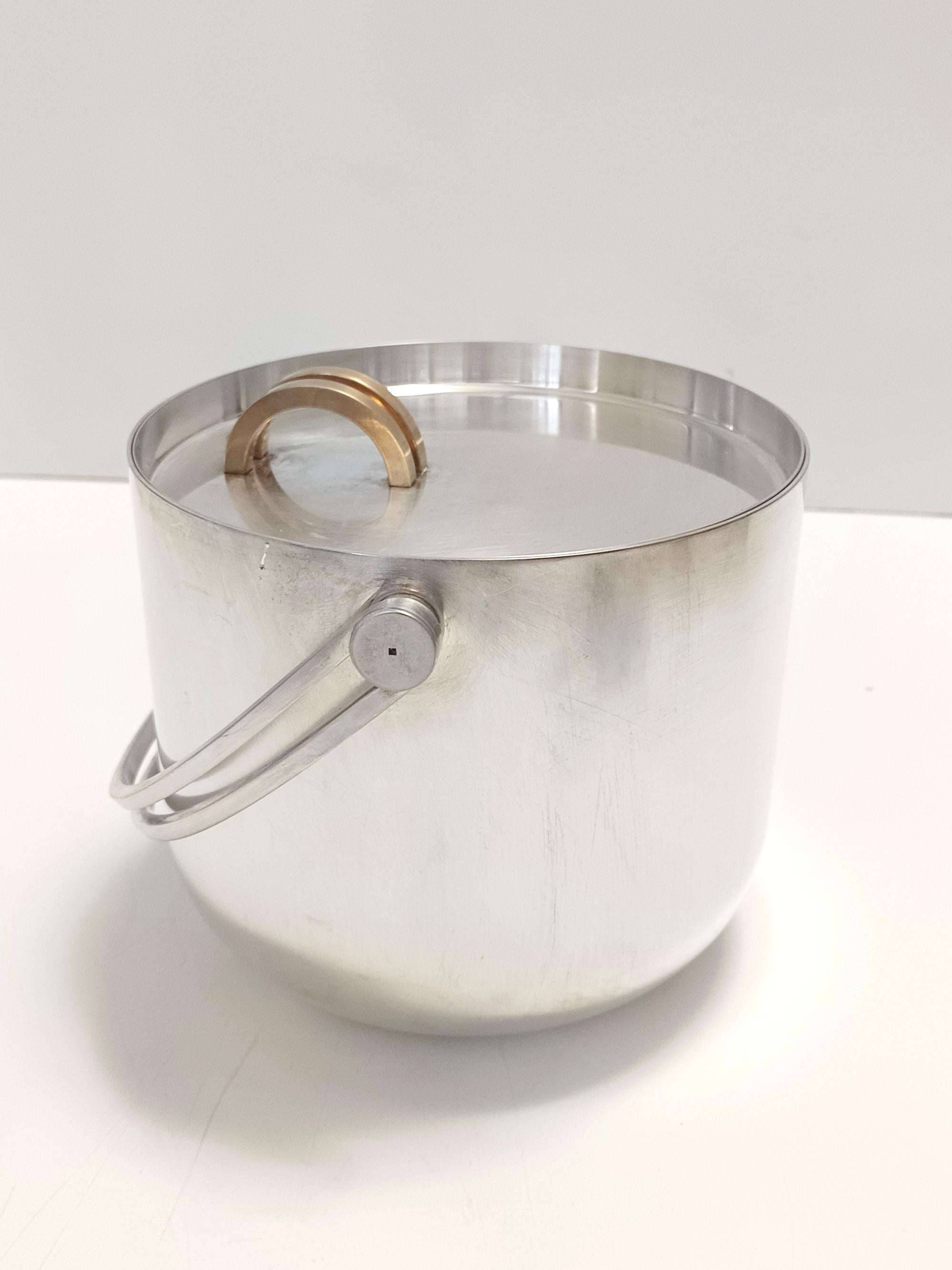 Italian Silver Plated Ice Bucket / Wine Cooler by Ambrogio Pozzi for Padova Argenti For Sale