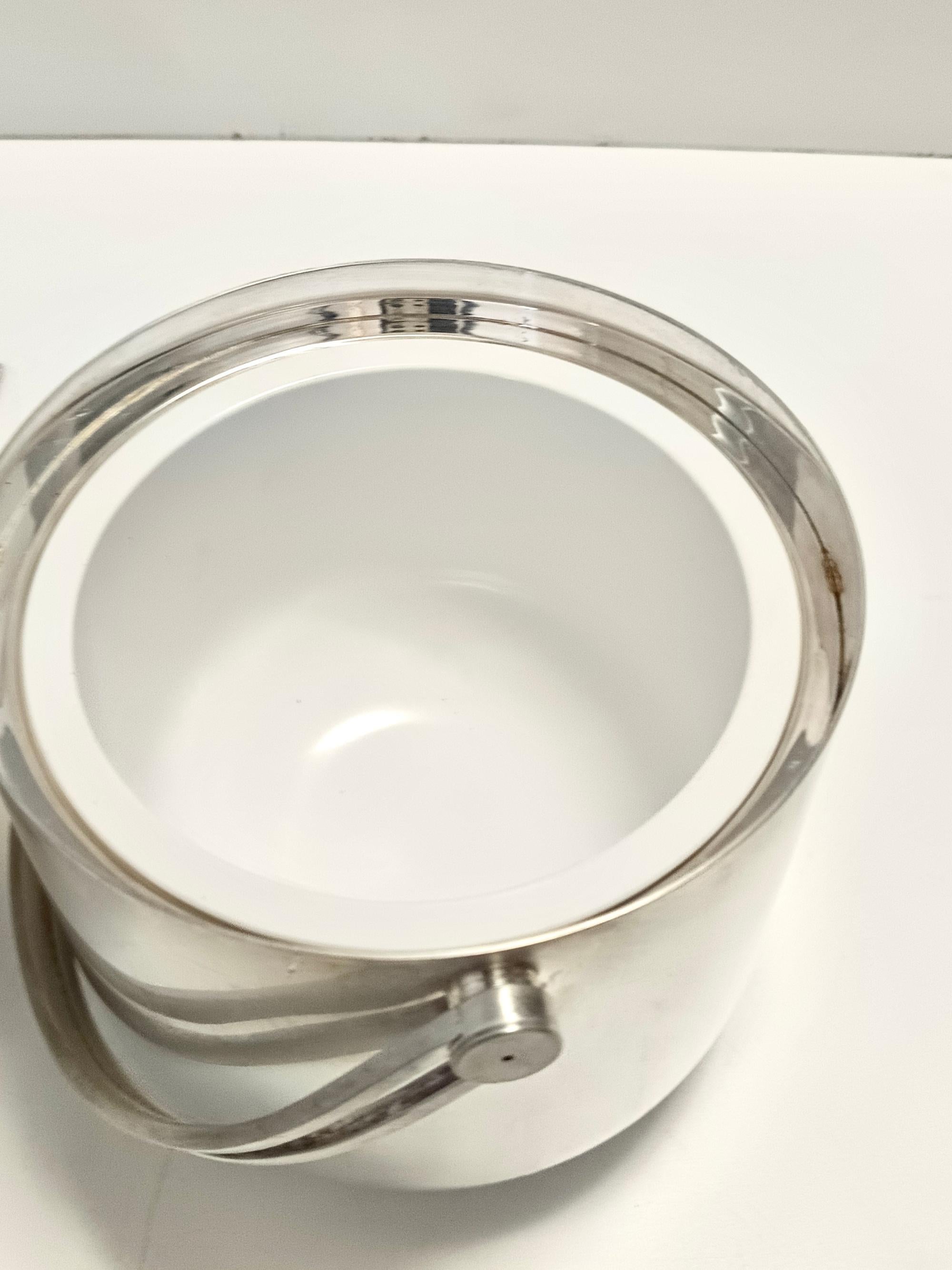 Silver Plated Ice Bucket / Wine Cooler by Ambrogio Pozzi for Padova Argenti For Sale 3