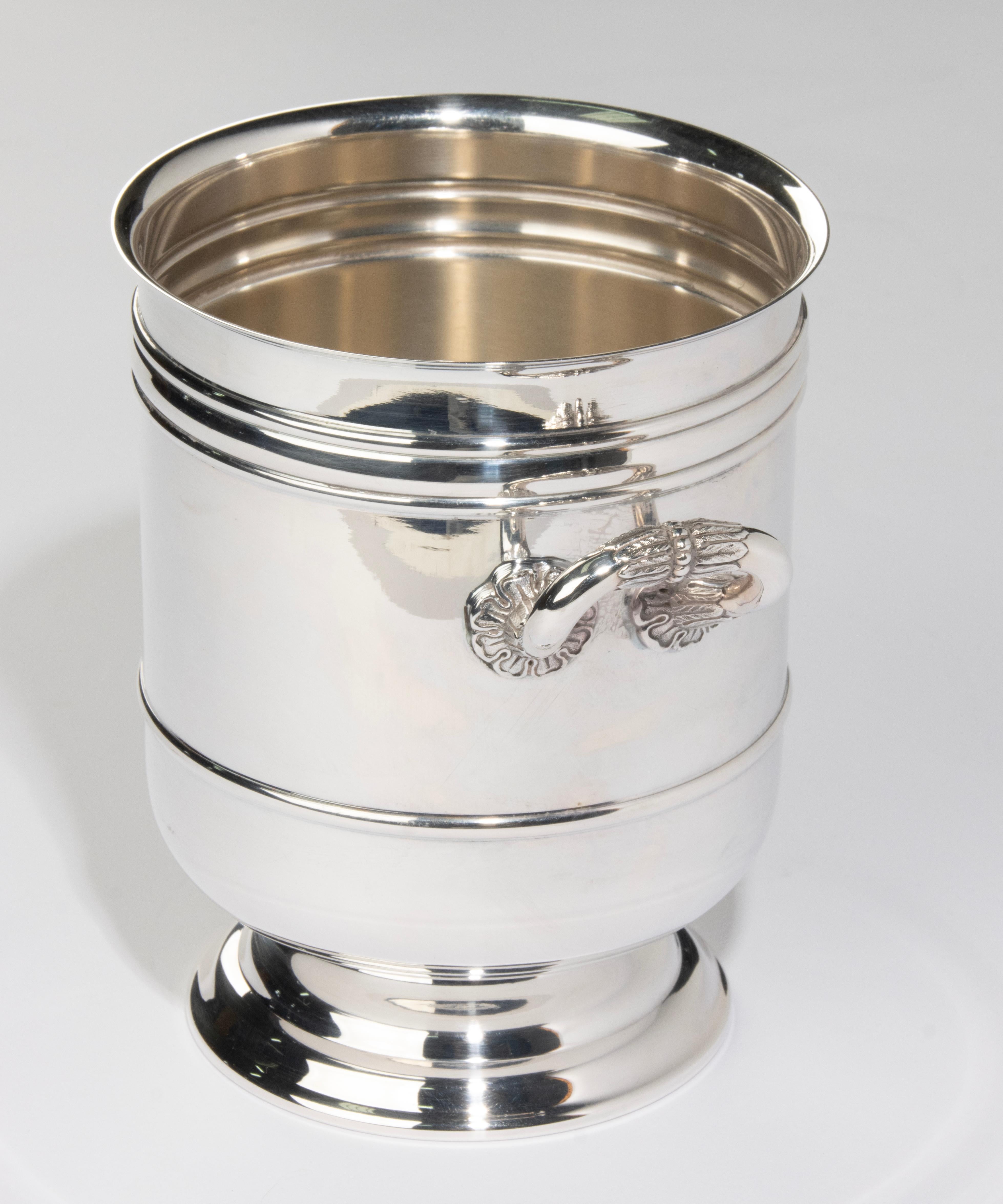 Silver Plated Ice Cube Bucket - Christofle - Model Sully For Sale 4