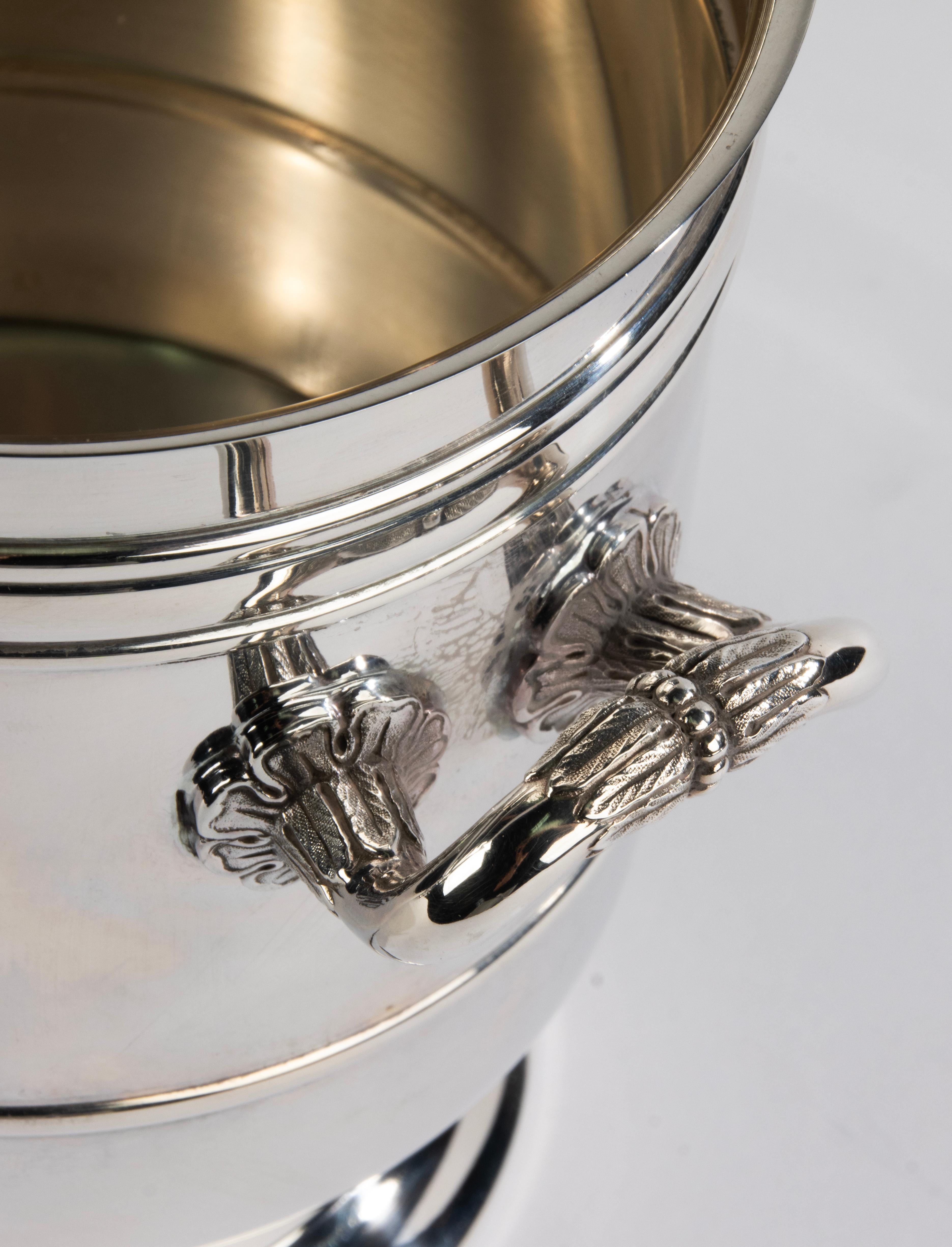 Louis XVI Silver Plated Ice Cube Bucket - Christofle - Model Sully For Sale