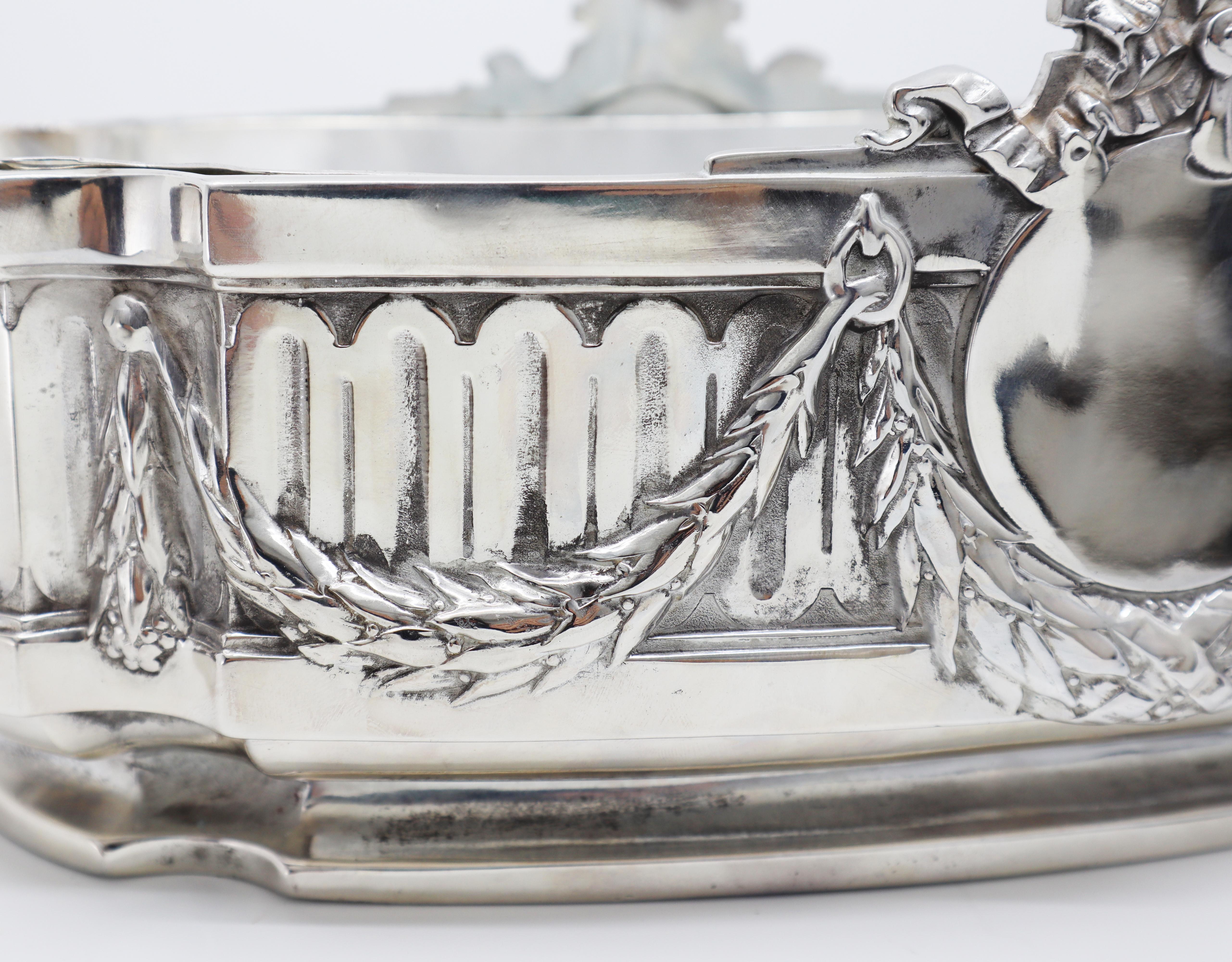 Silver Plated Jardinière, Late 19th Century French For Sale 8