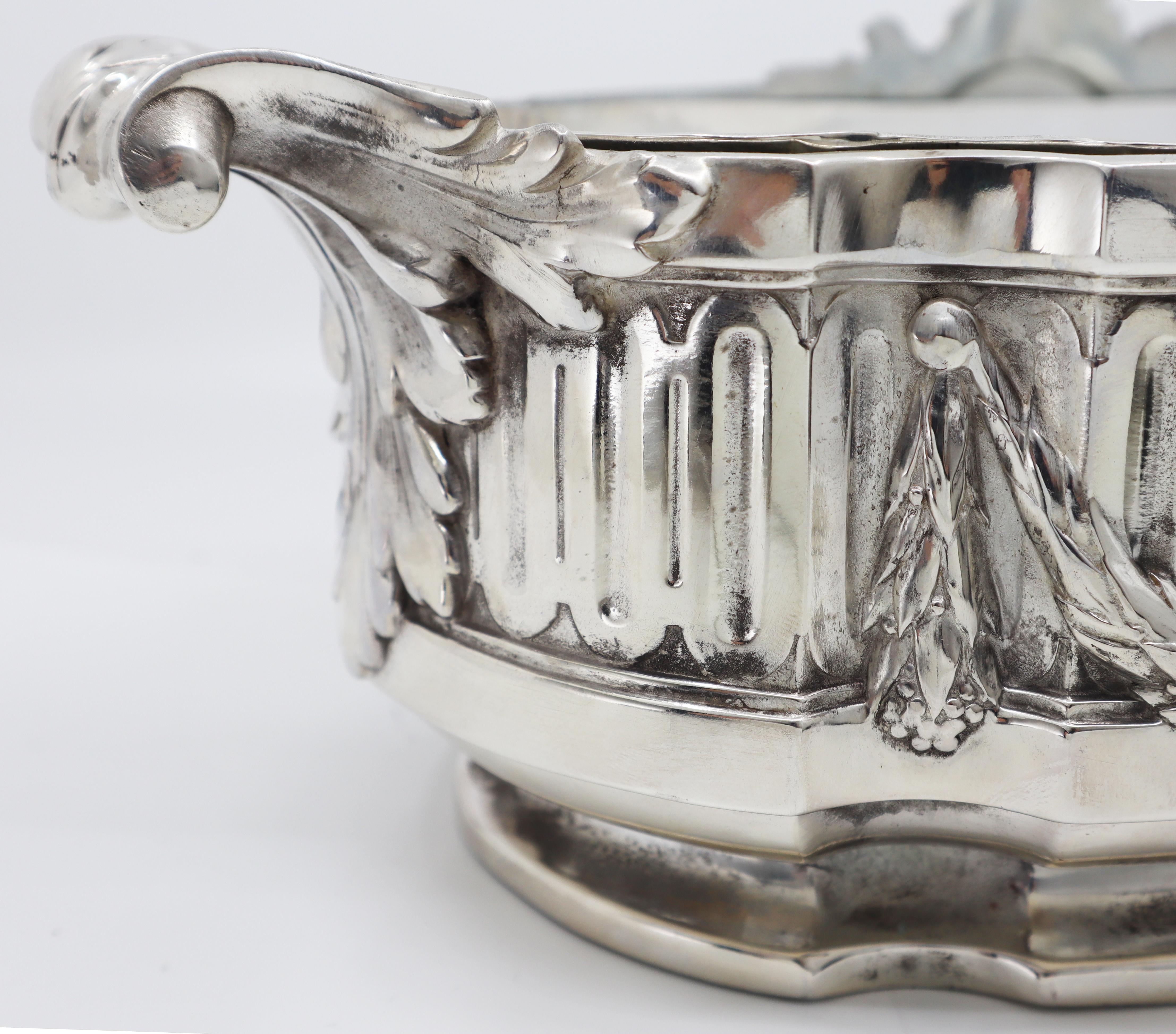 Silver Plated Jardinière, Late 19th Century French For Sale 1