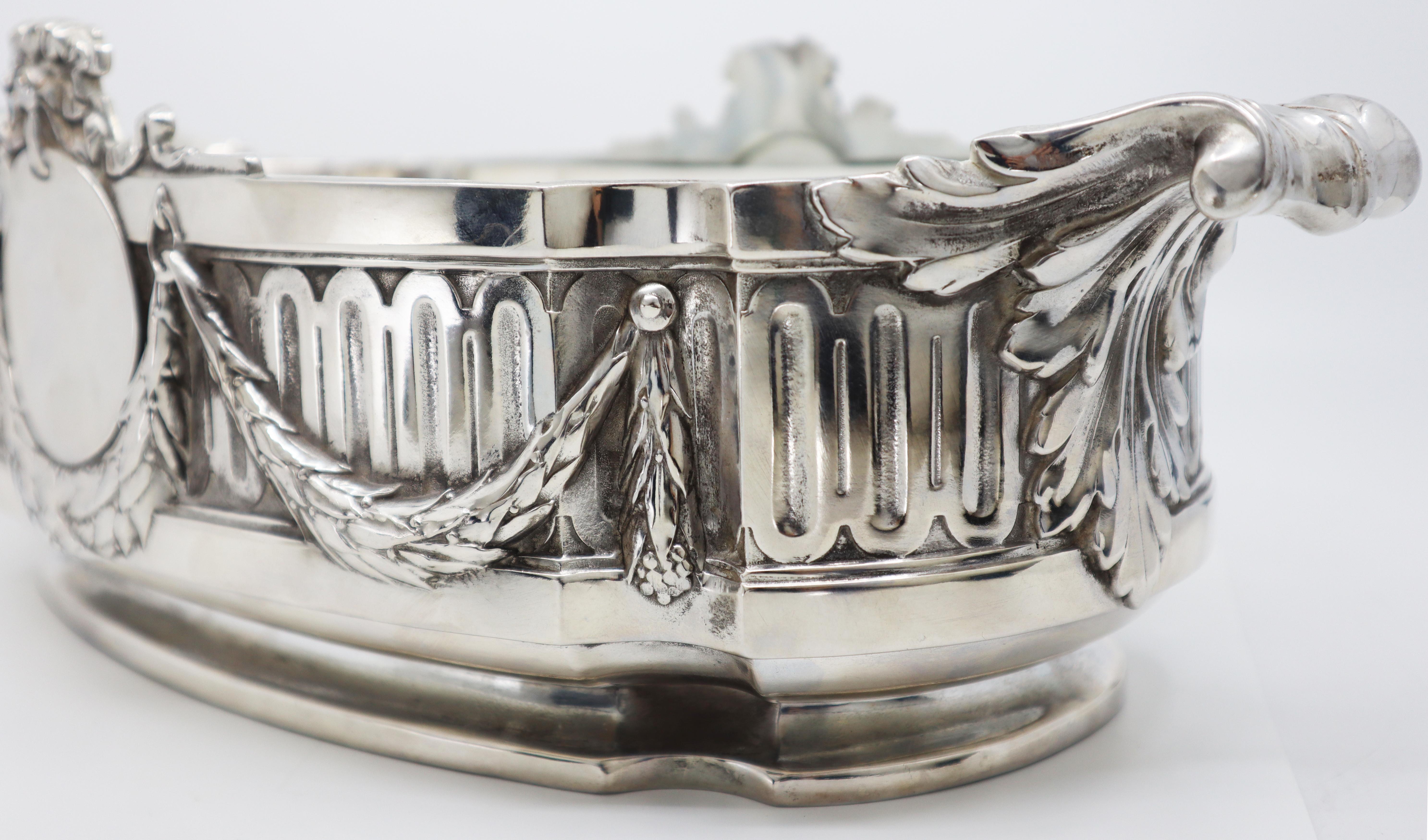 Silver Plated Jardinière, Late 19th Century French For Sale 5
