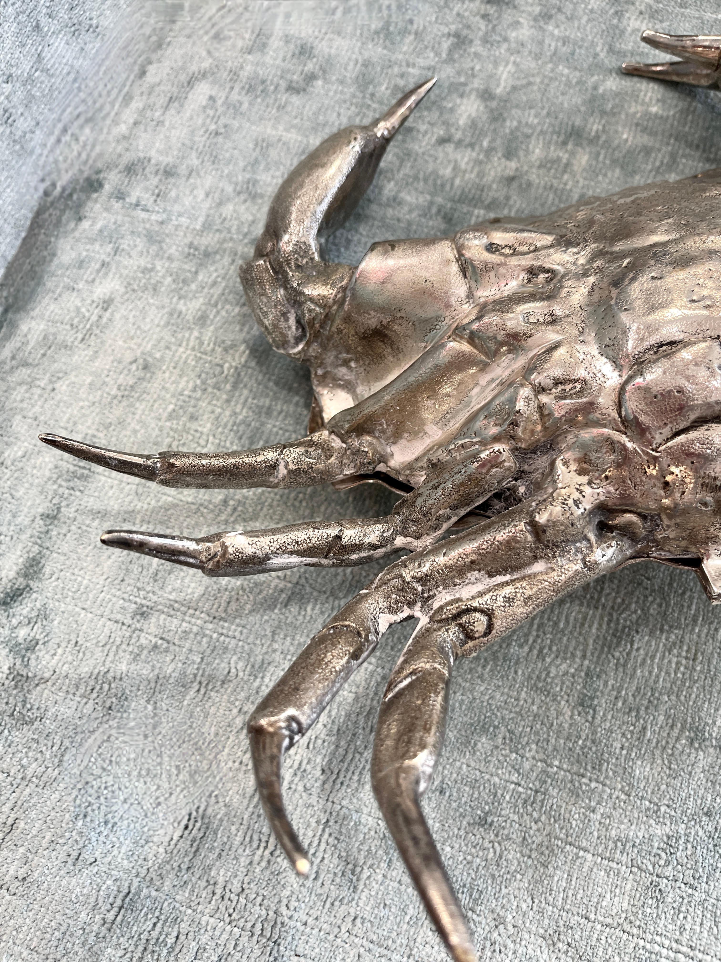 Silver Plated King Crab Caviar Bowl, by Franco Lapini  Italy, C.1970 5
