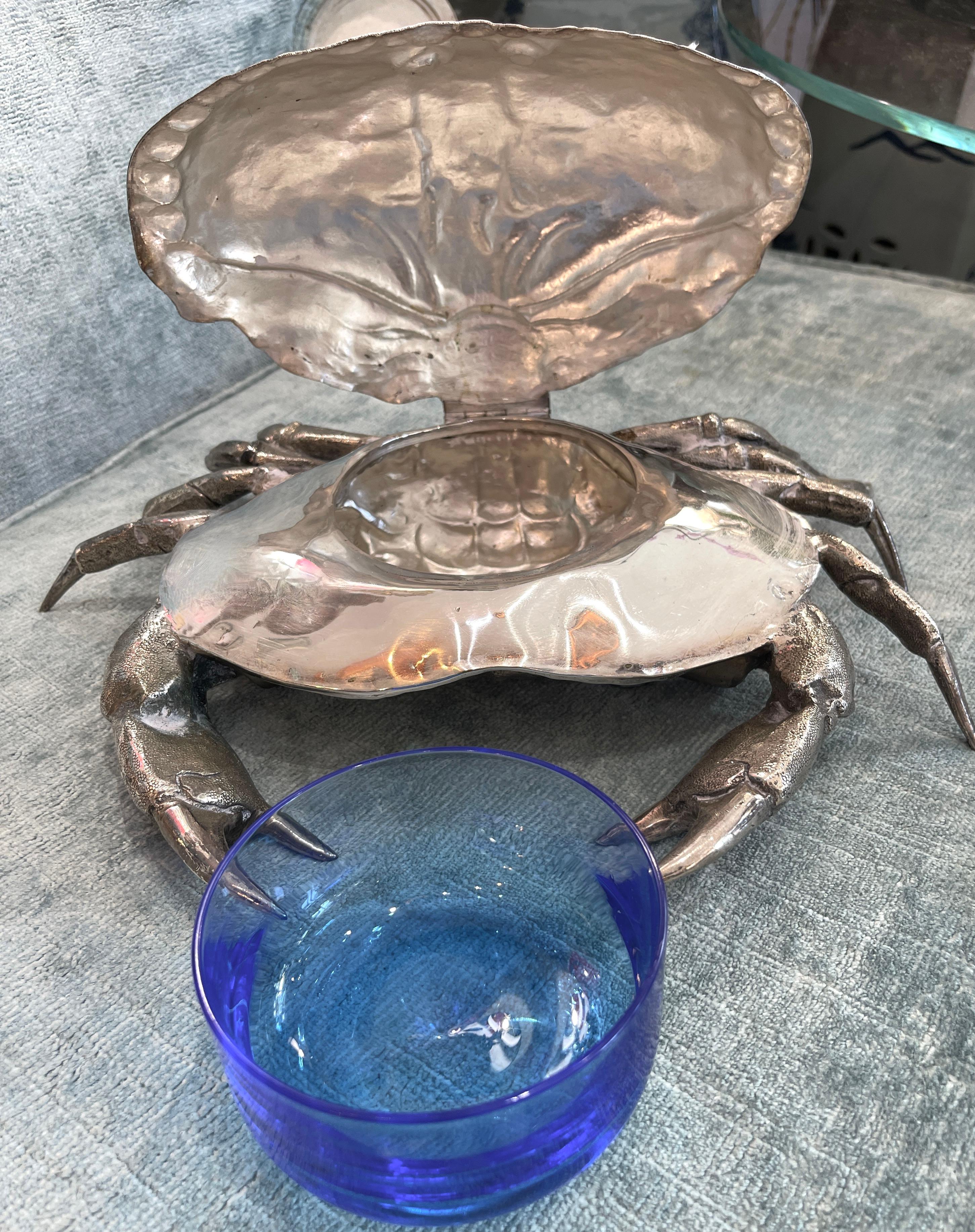 Silver Plated King Crab Caviar Bowl, by Franco Lapini  Italy, C.1970 6