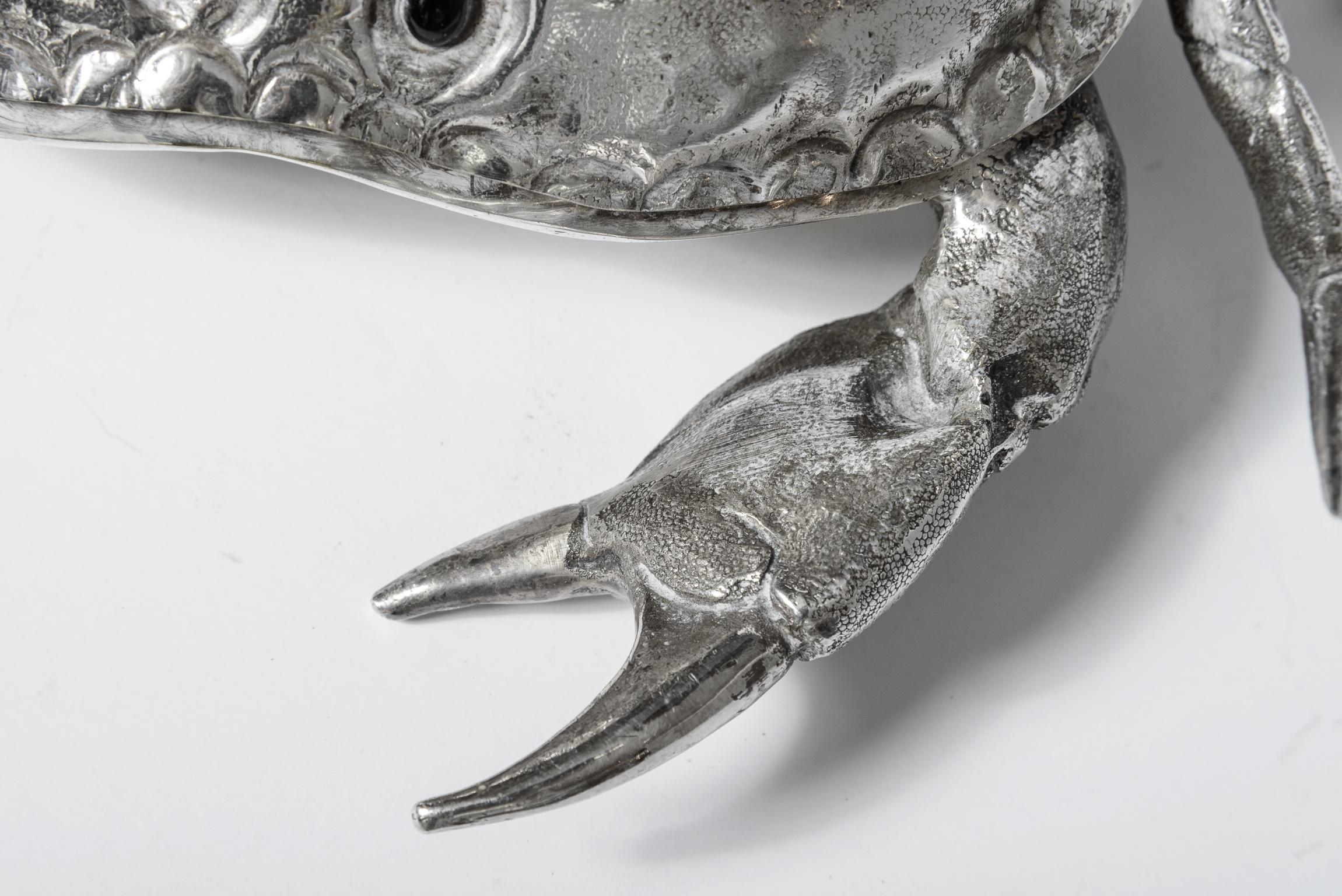 Mid-20th Century Silver Plated King Crab Caviar Bowl, by Franco Lapini  Italy, C.1970