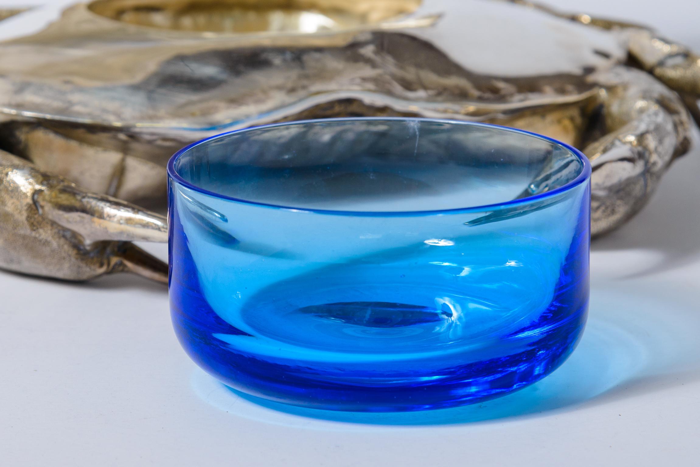 Silver Plated King Crab Caviar Bowl, by Franco Lapini  Italy, C.1970 1
