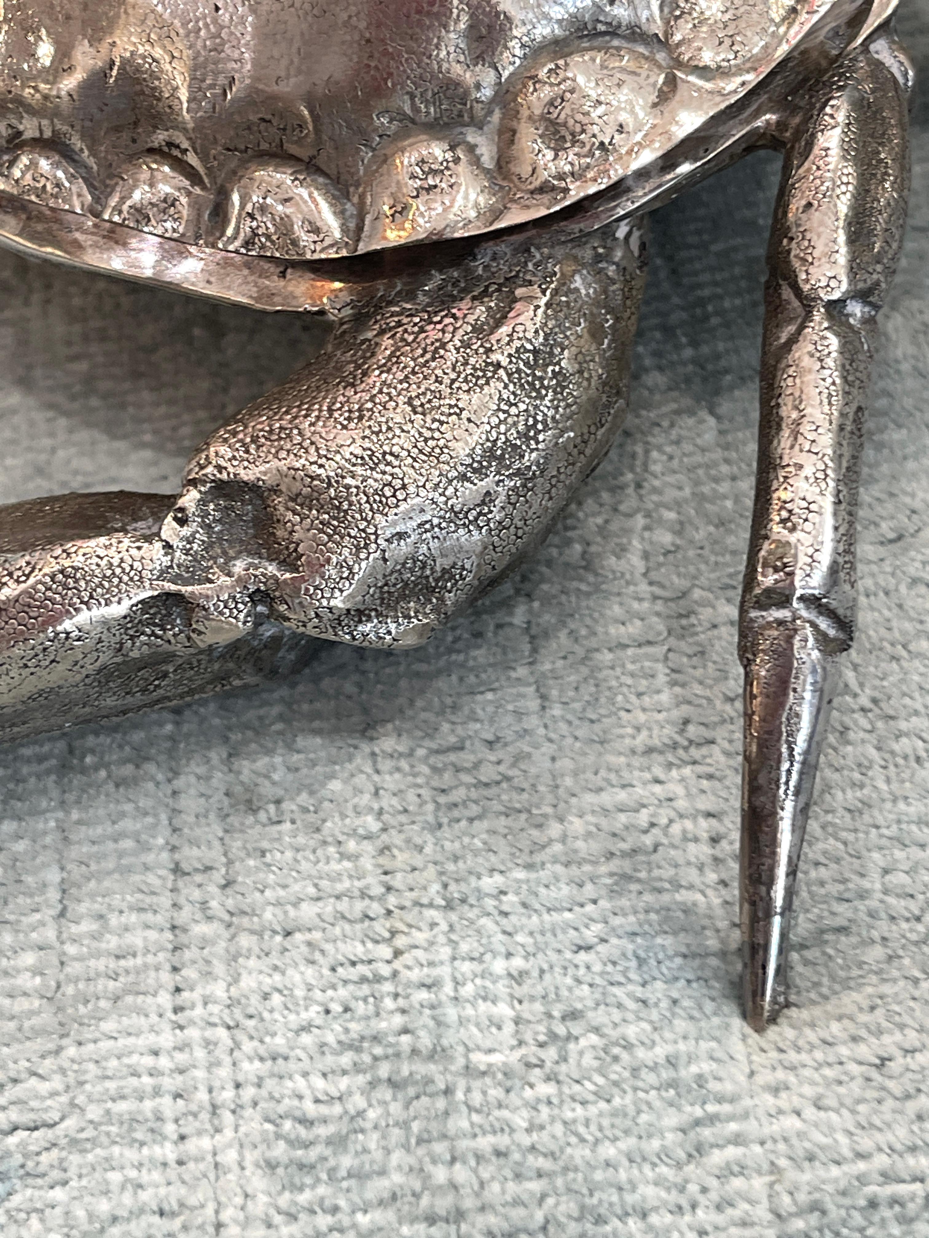 Silver Plated King Crab Caviar Bowl, by Franco Lapini  Italy, C.1970 2