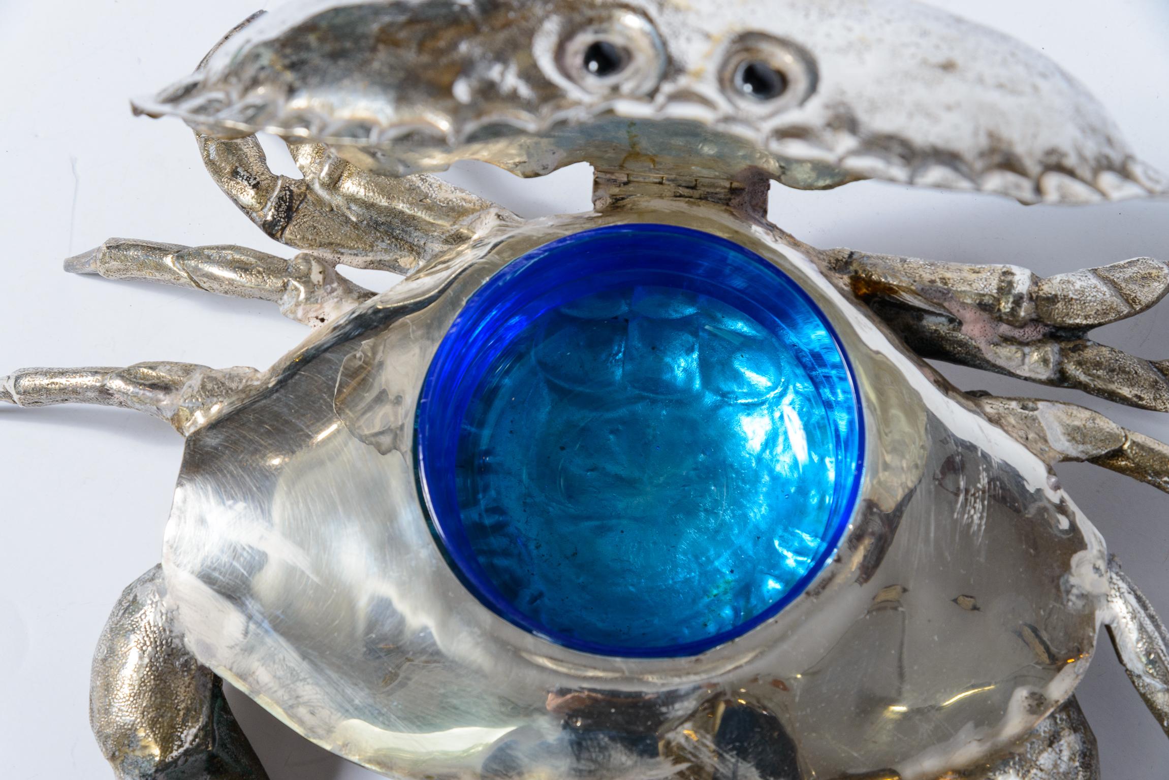 Silver Plated King Crab Caviar Bowl, by Franco Lapini  Italy, C.1970 3