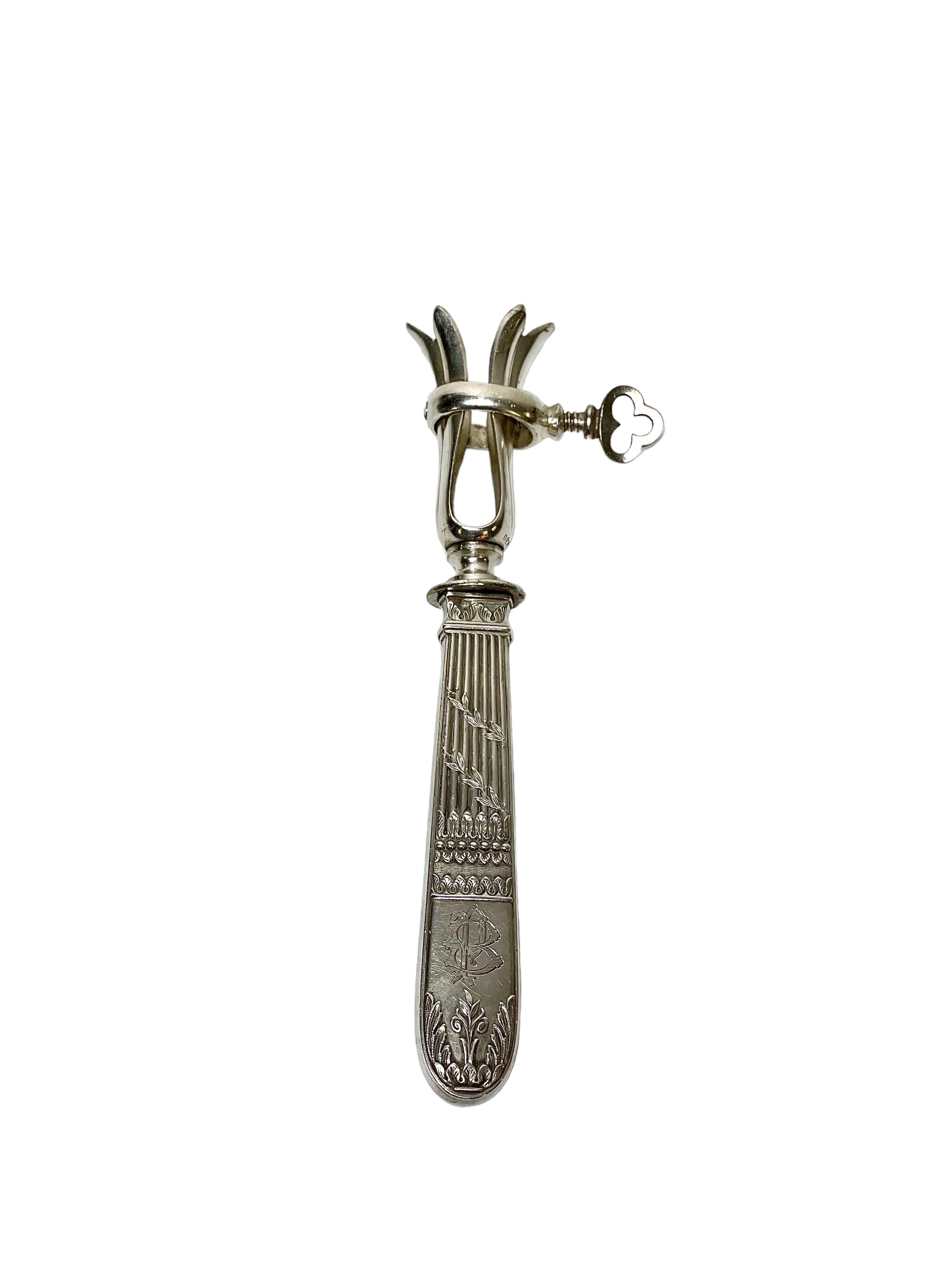 19th Century Silver-Plated Lamb Carving Set For Sale
