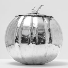 Silver Plated Large Lidded Pumpkin Punch Bowl , Container