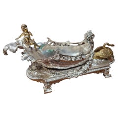 Silver Plated Leader and the Swan Gondola Basket