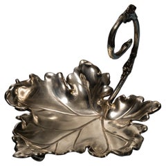 Silver-Plated Leaf-Shaped Trinket Dish, 1950s