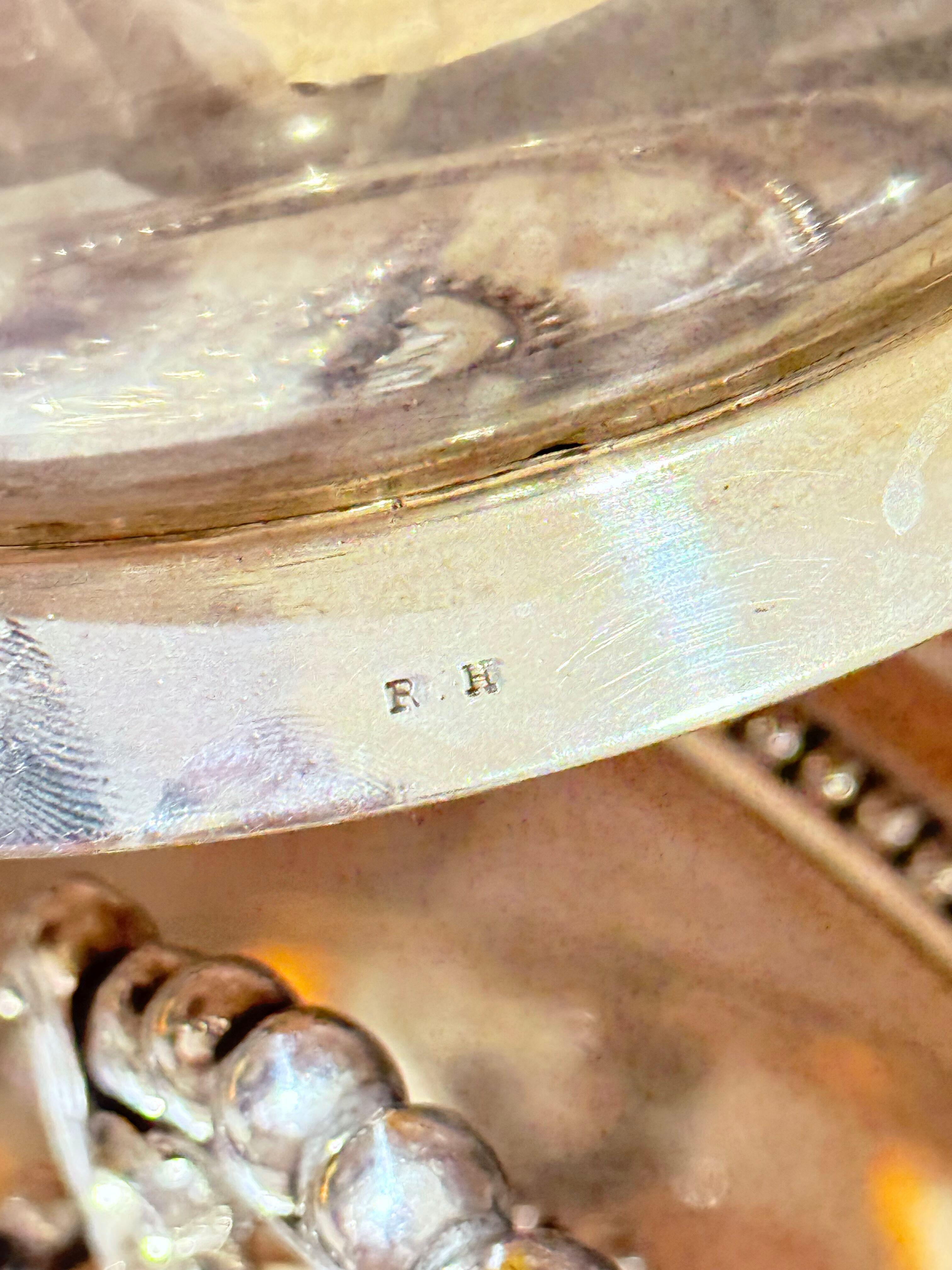 Plat de service à couvercle en métal argenté sur pied, Antique English Neoclassical Luxury en vente 3