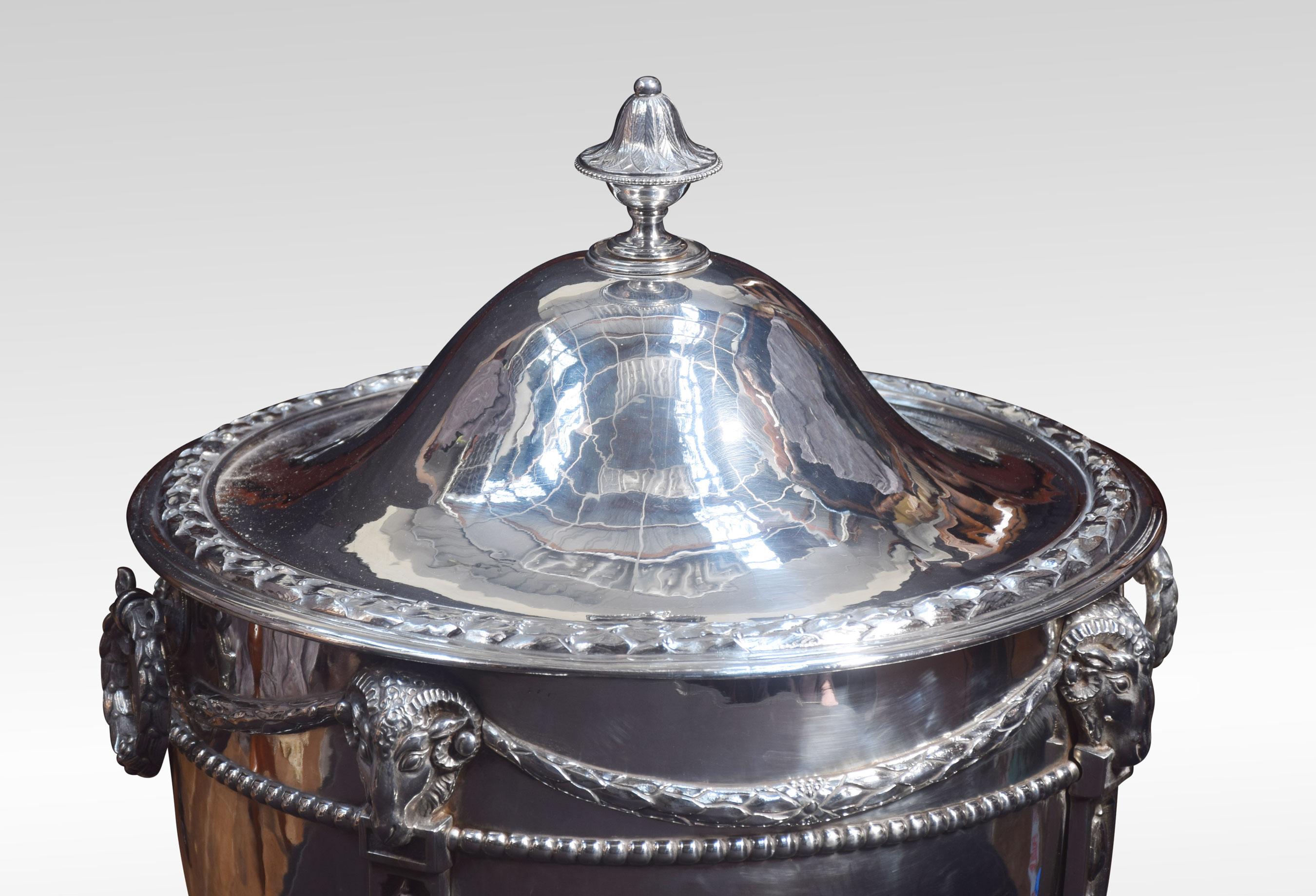 19th Century Silver Plated Lidded Wine Cooler