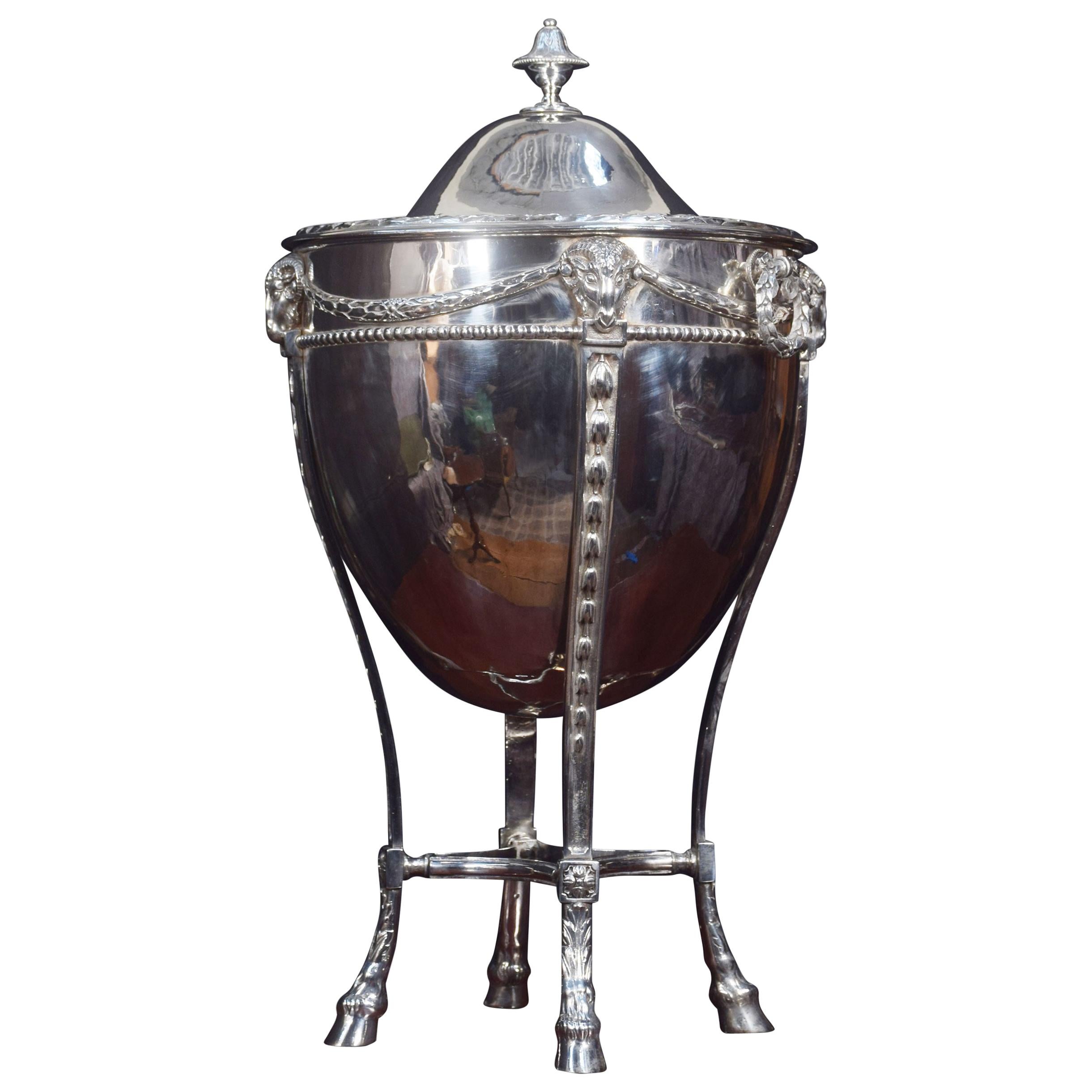 Silver Plated Lidded Wine Cooler