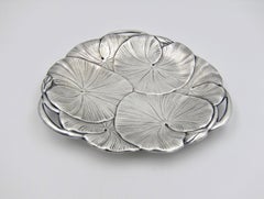 Silver-Plated Lily Pad Tray with Open Handles