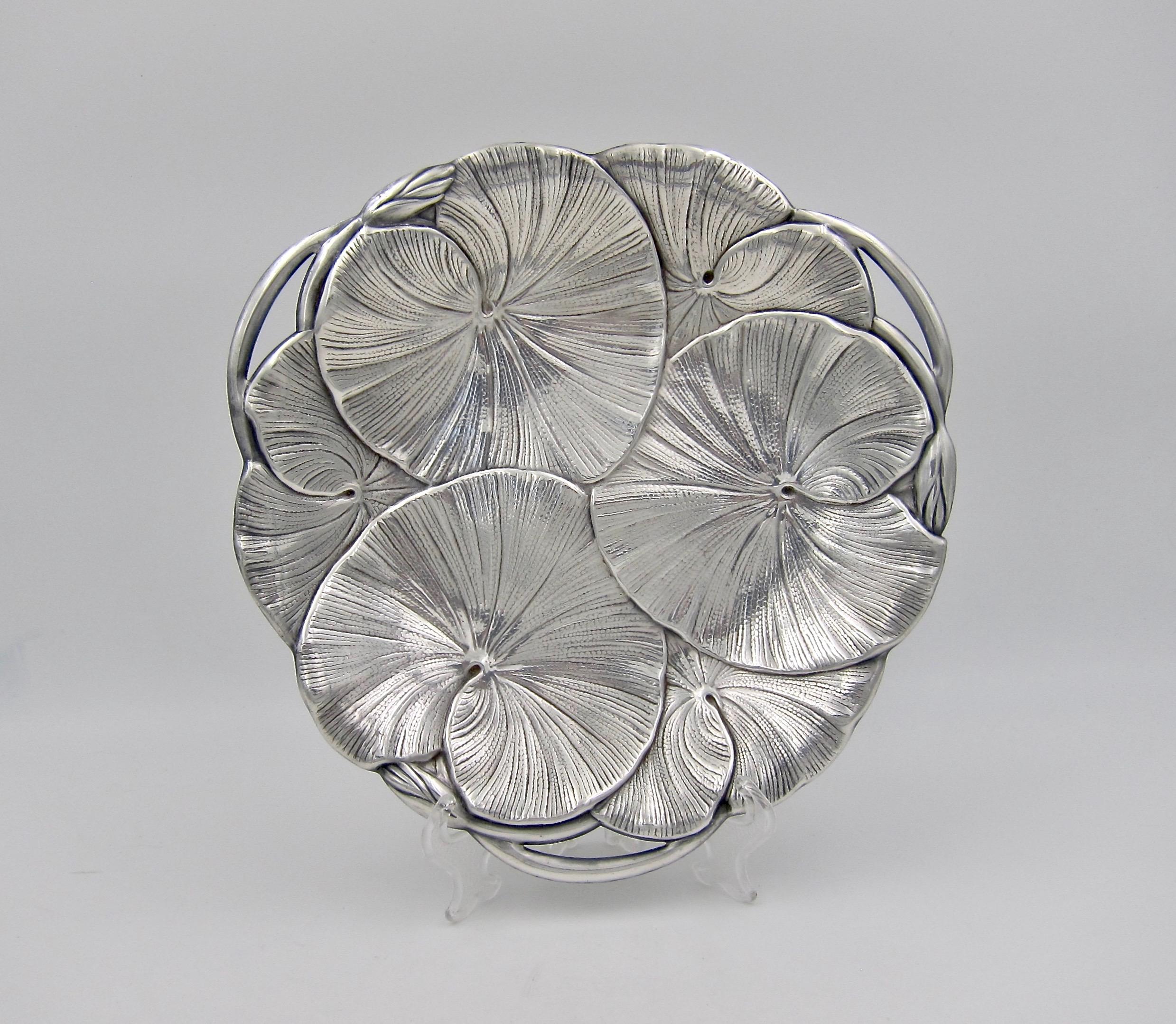 American Silver-Plated Lily Pad Tray with Open Handles