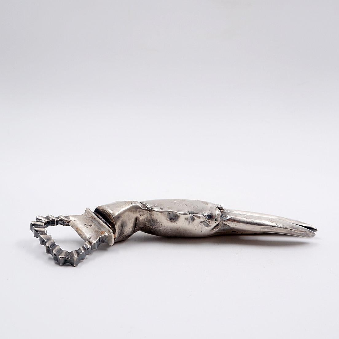 Spagnolo Apribottiglie aragosta placcato argento - Spagna, anni '70. in vendita
