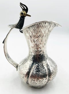 Silver Plated, Malachite & Lapis Lazuli Pitcher by Los Castillo, Mexico 1970's