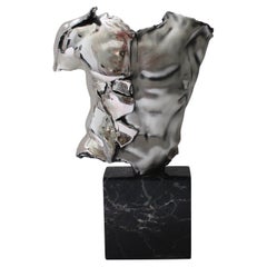 Silver Plated Male Torso Sculpture by Zanfelds