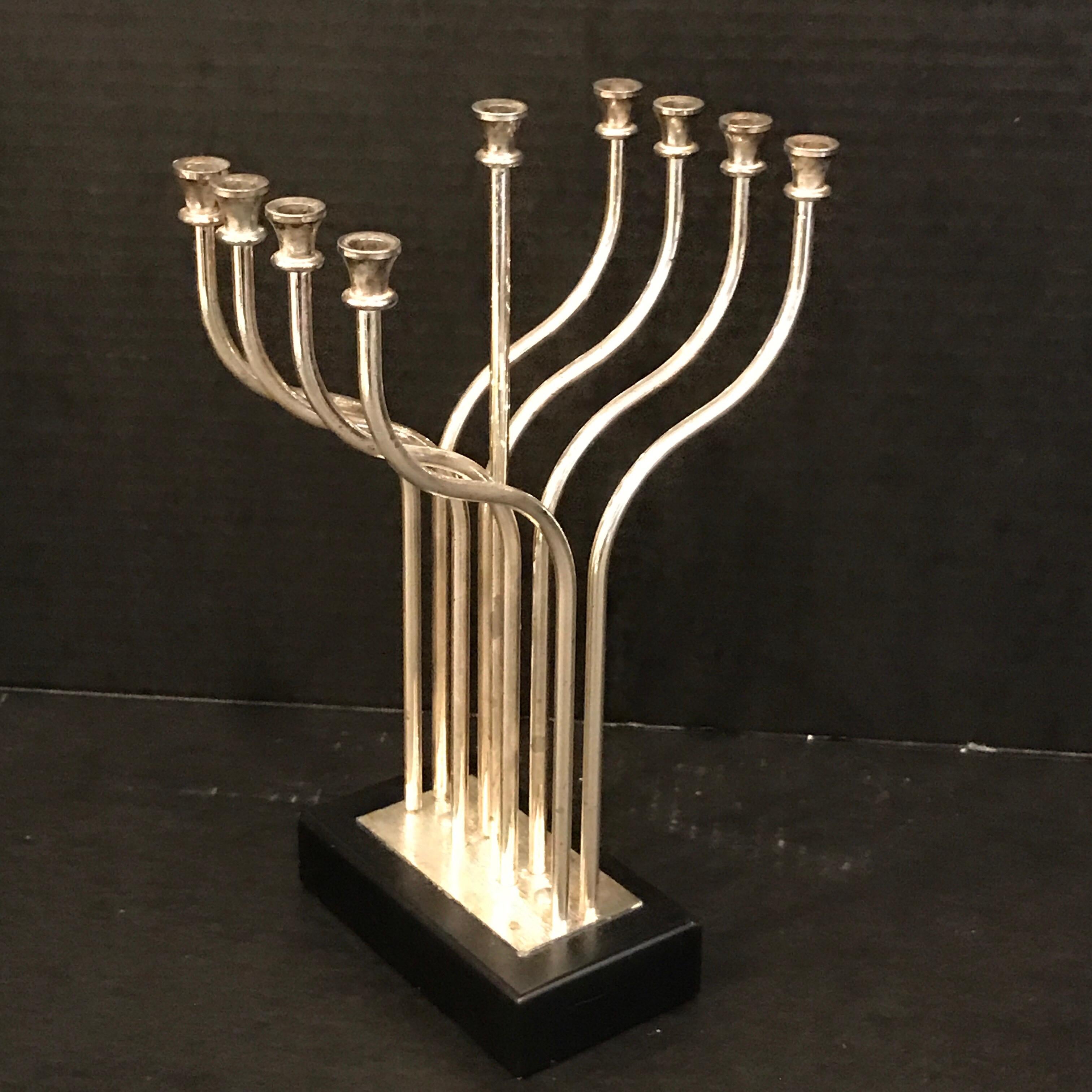 Silver Plated Menorah in the Style of Yaacov Agam For Sale 4
