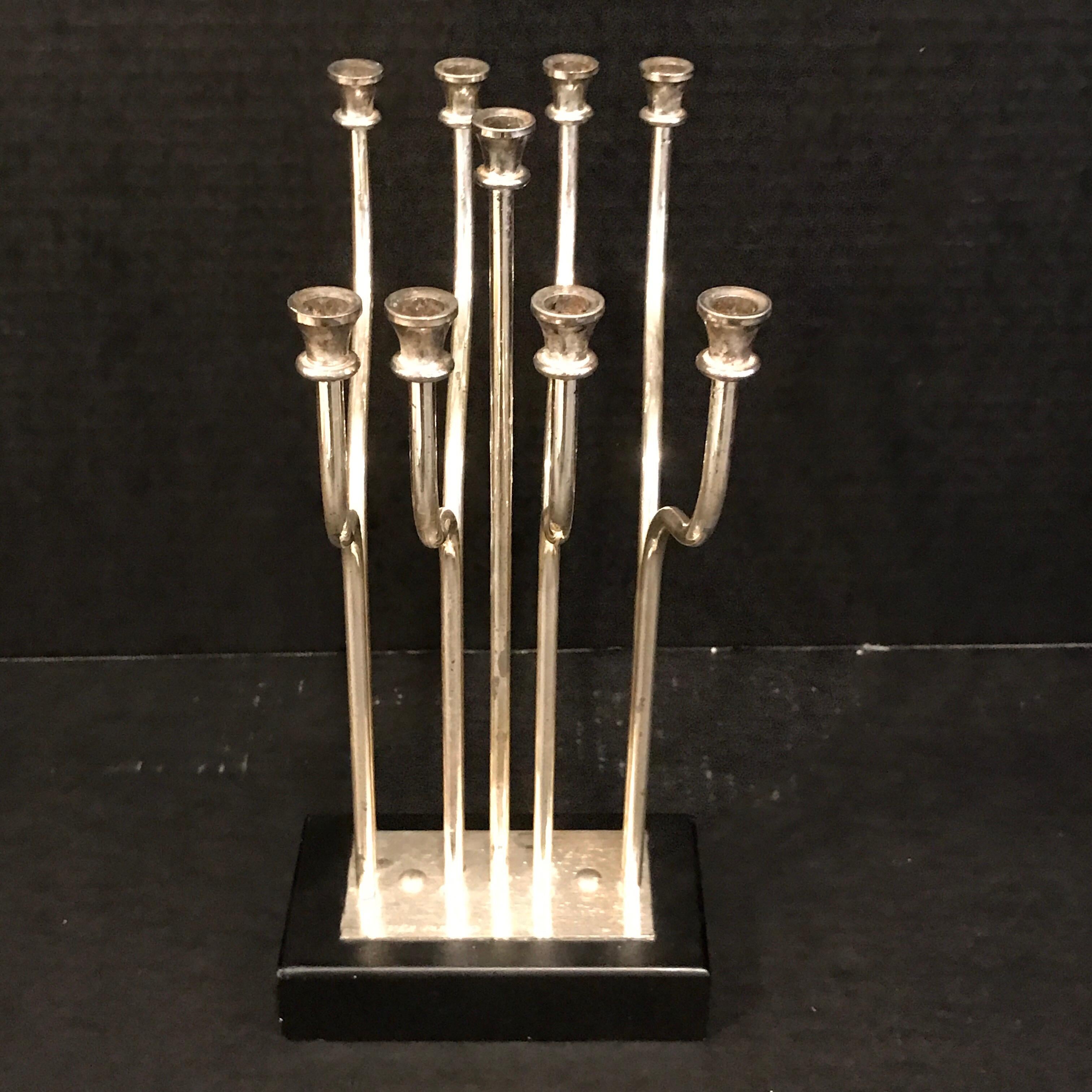 Silver Plated Menorah in the Style of Yaacov Agam For Sale 5