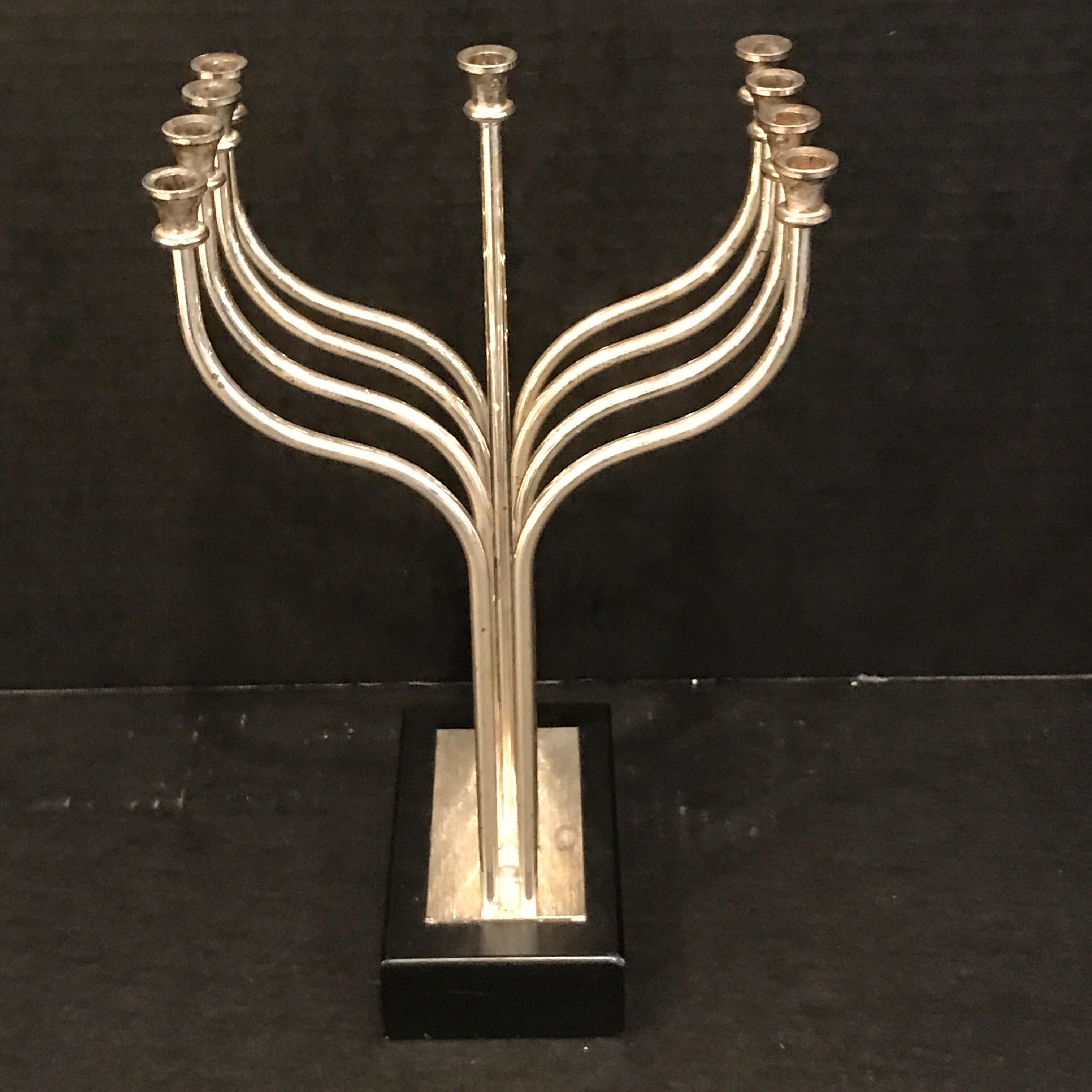 Silver Plated Menorah in the Style of Yaacov Agam For Sale 6