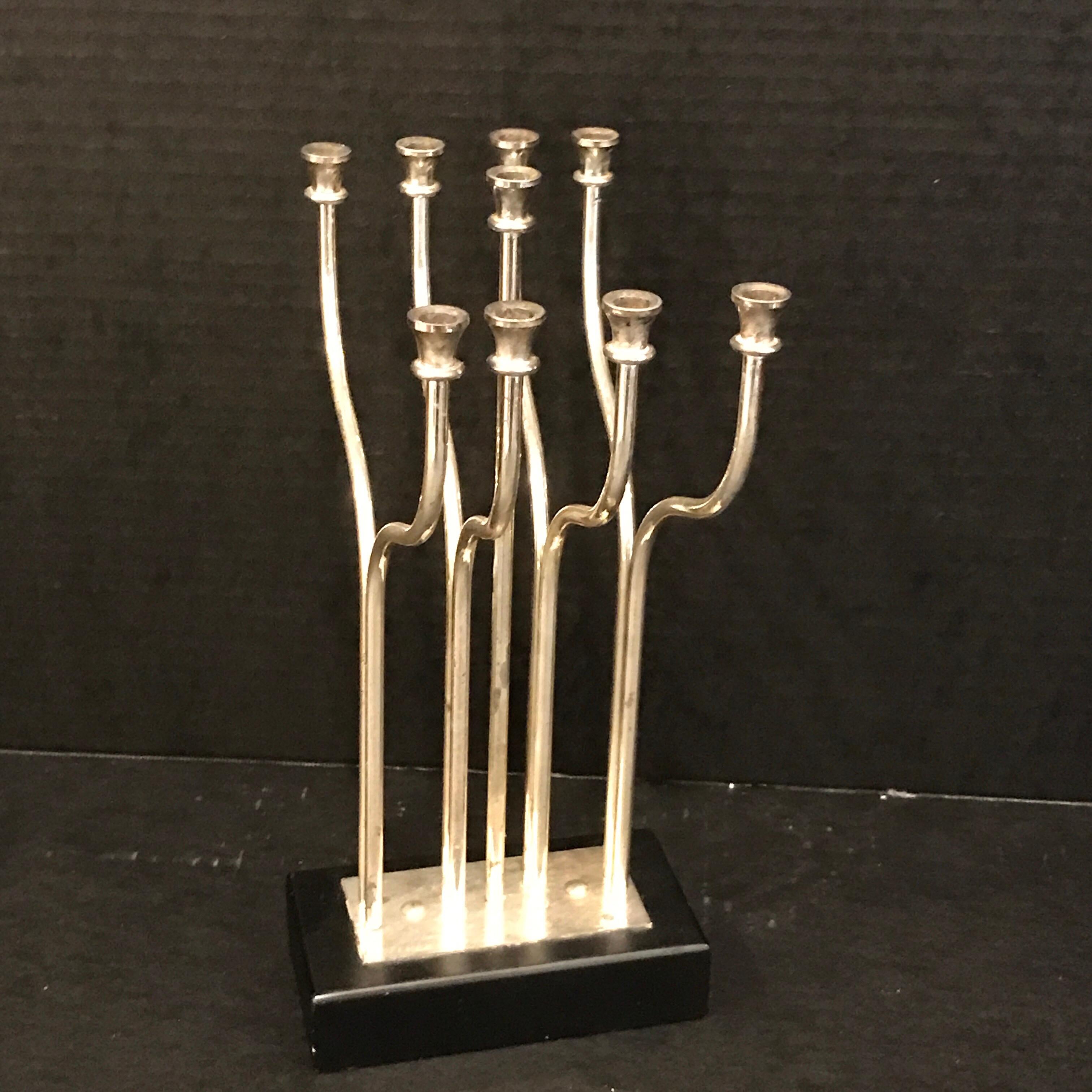 Silver Plated Menorah in the Style of Yaacov Agam For Sale 7