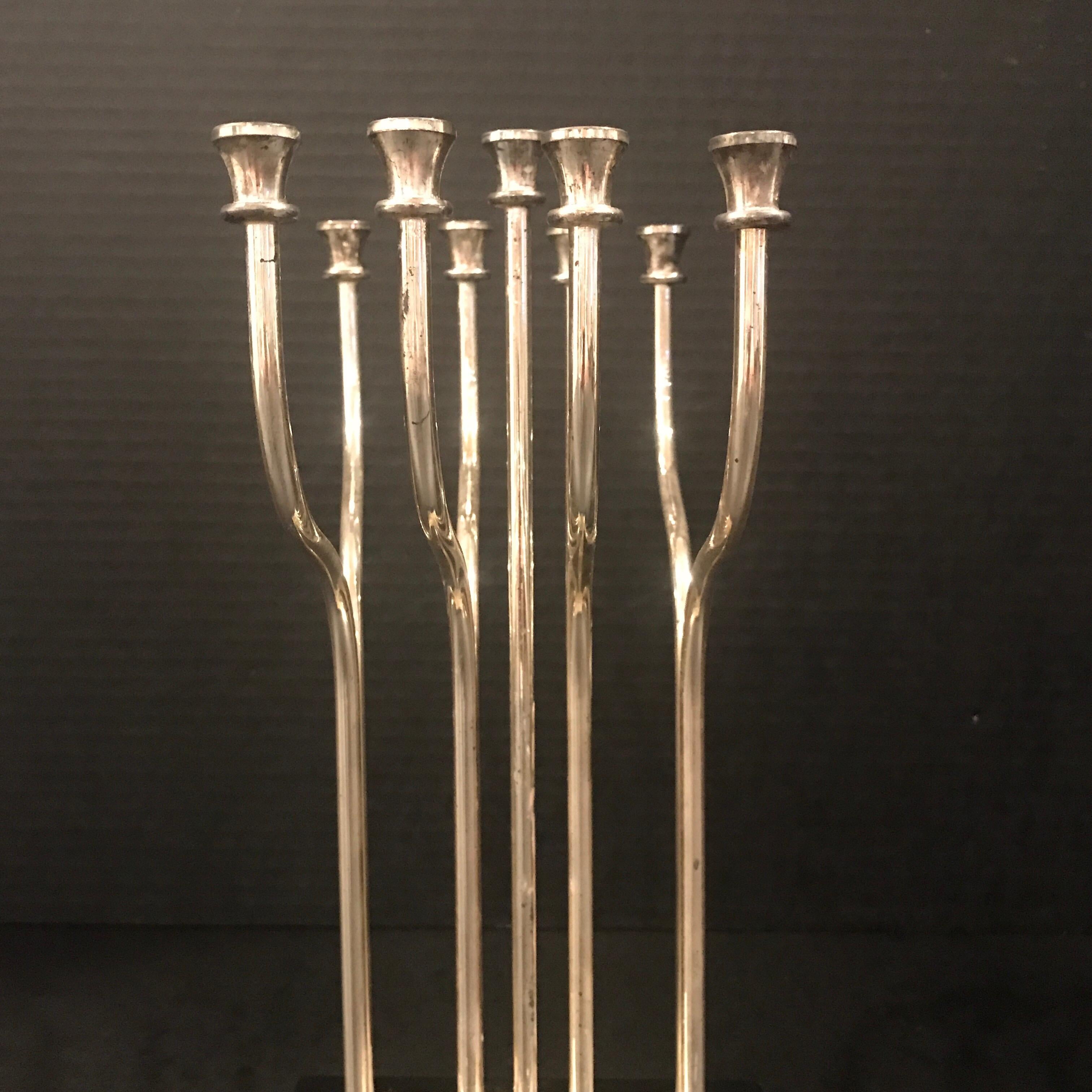 Silver Plated Menorah in the Style of Yaacov Agam For Sale 1
